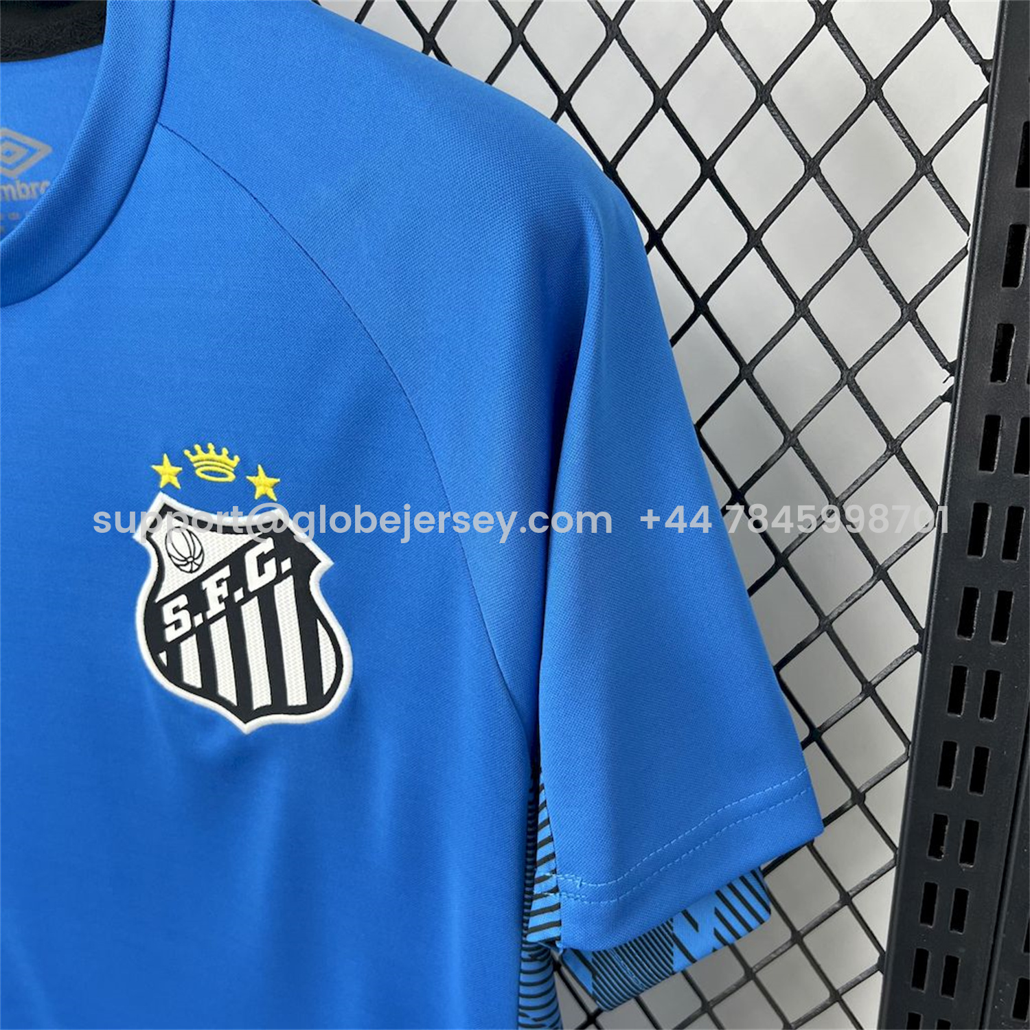 GlobeJersey-Santos 25-26 Blue Goalkeeper Unsponsored Jersey - Fans Version