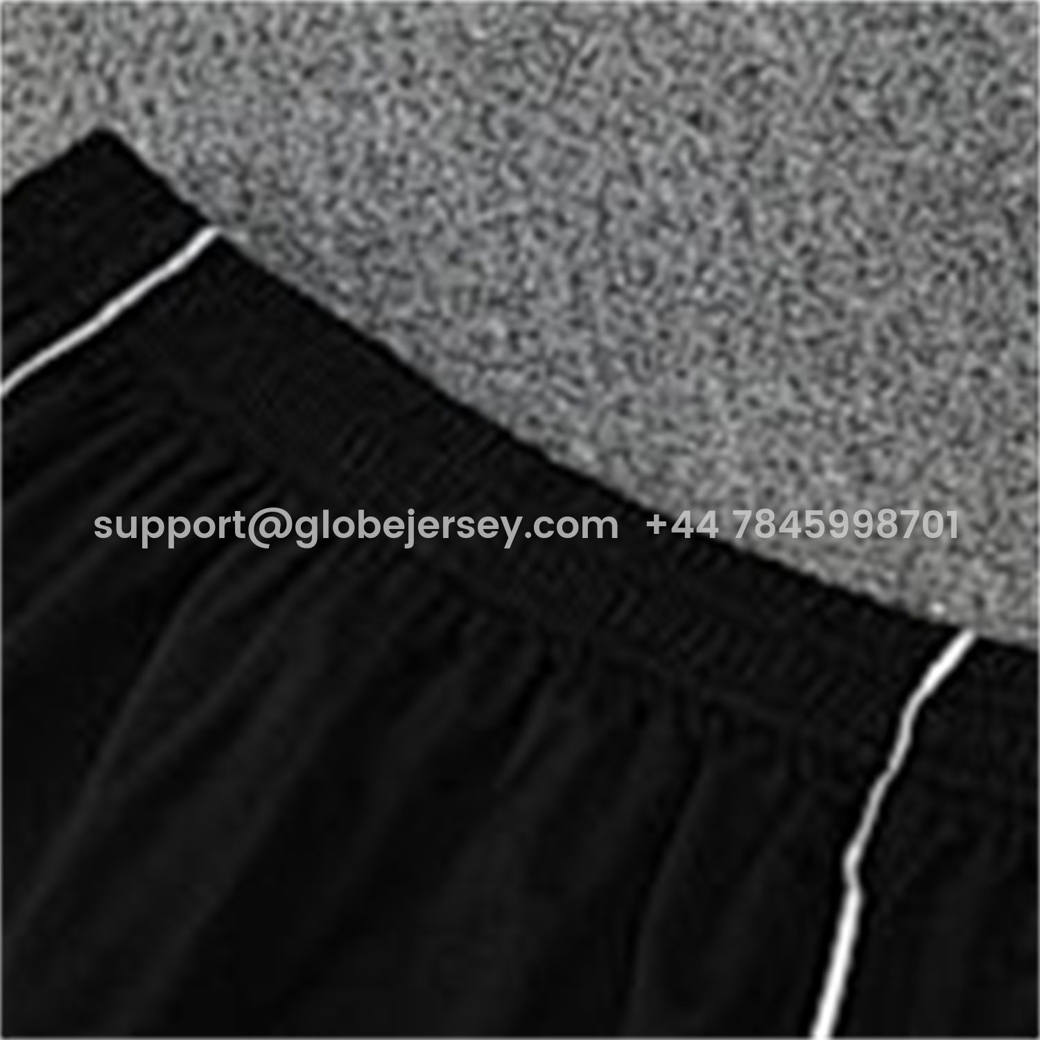 GlobeJersey-INT M.A.M 25-26 Short-Sleeve Training Set - Light Grey Stripes Black Top & Black Shorts