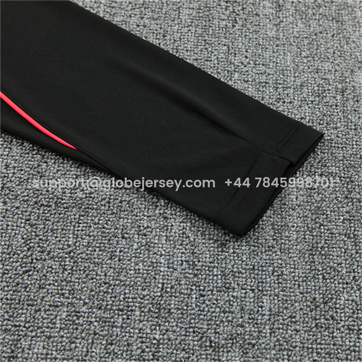 GlobeJersey-Brazil X JD 2026 Long Sleeves Training Set - Black Top And Black Orange Pants