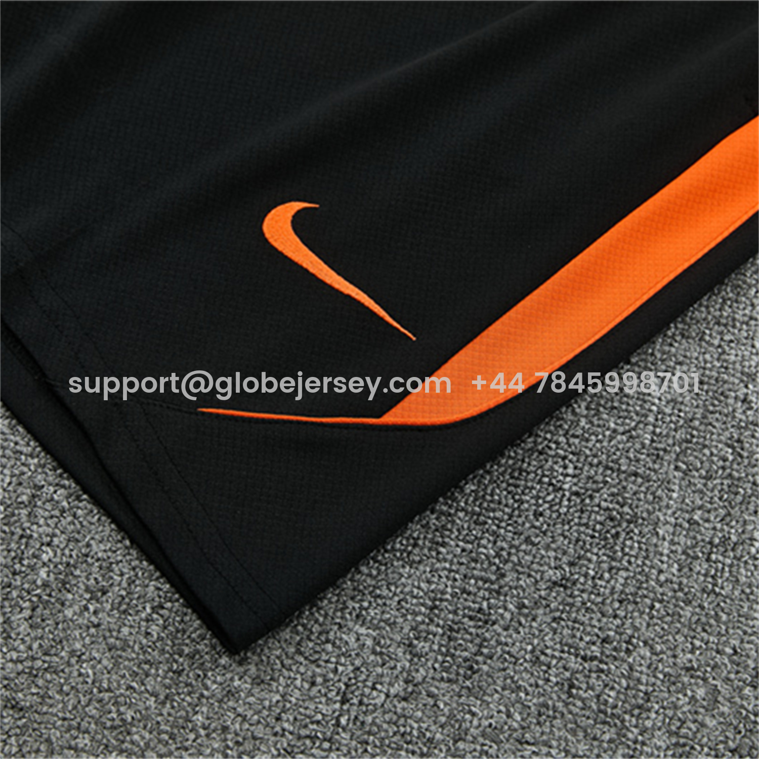 GlobeJersey-Netherlands 2026 Short-Sleeve Training Set - Orange Top & Black With Orange Accents Pants
