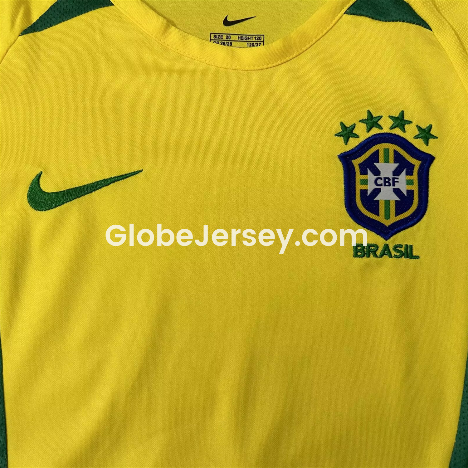 GlobeJersey-Retro Brazil 2002 Home Long Sleeves Kids Kit