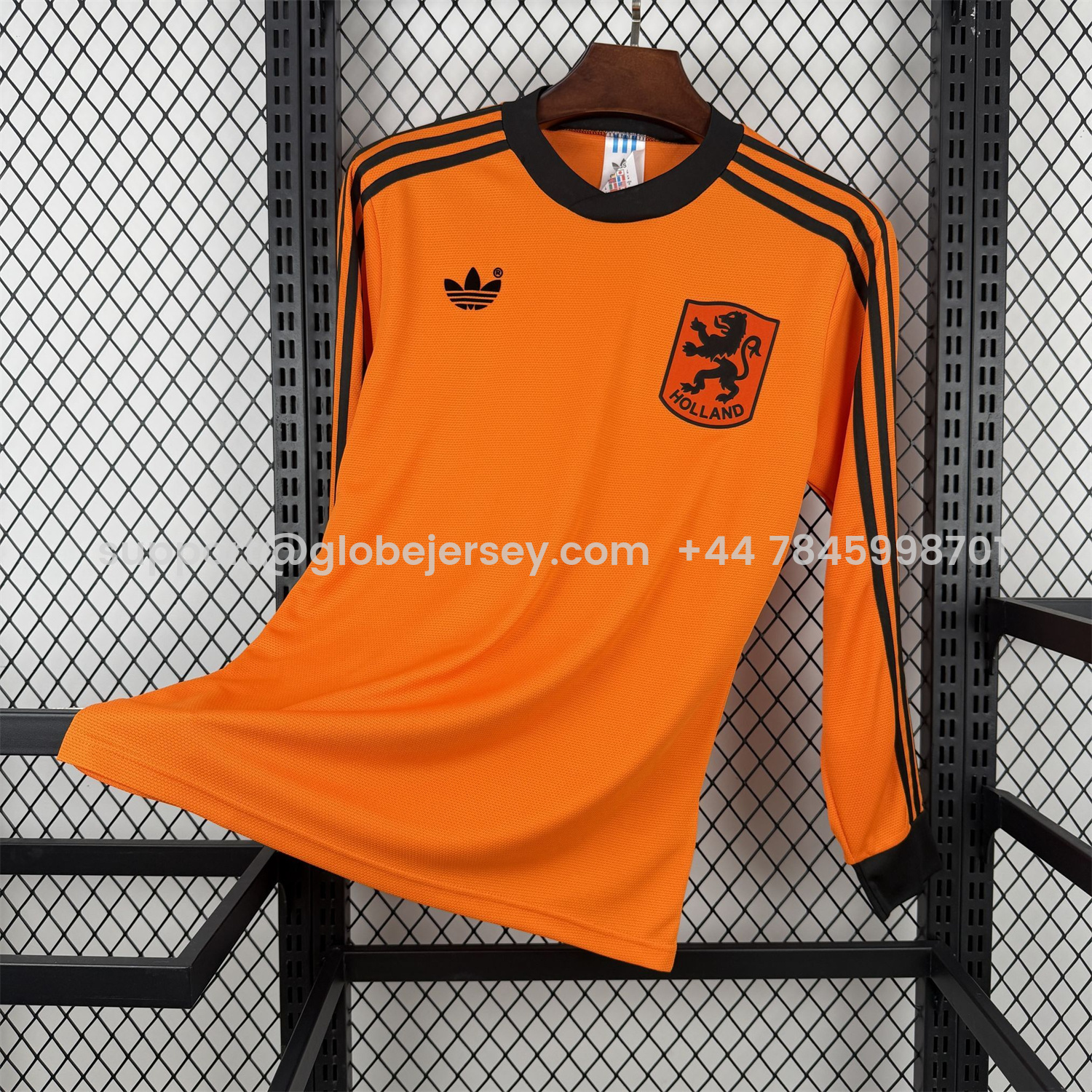 GlobeJersey-Retro Netherlands 1980 Home Long Sleeves Jersey - Fans Version