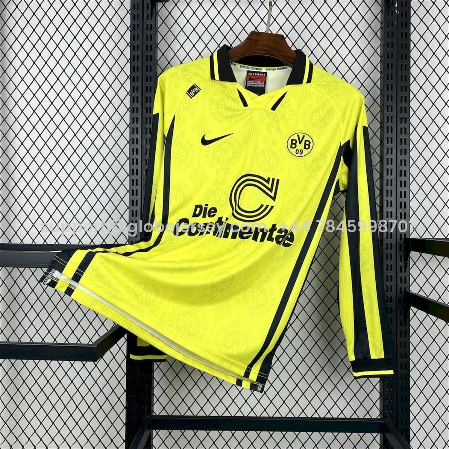 GlobeJersey-Retro Dortmund 1996-97 Home Long Sleeves Jersey