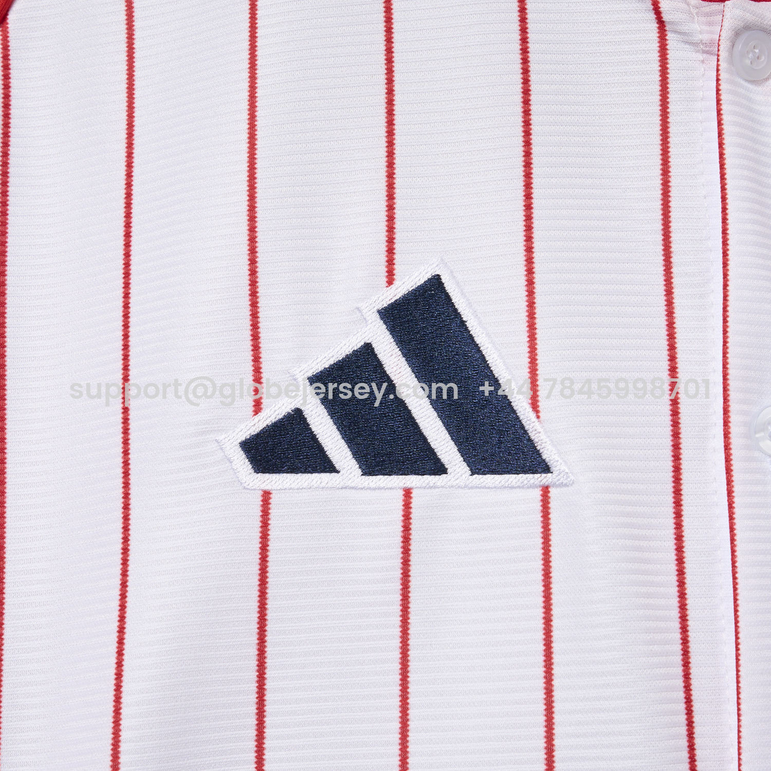 GlobeJersey-Arsenal 25-26 White Baseball Jersey with Red Stripes