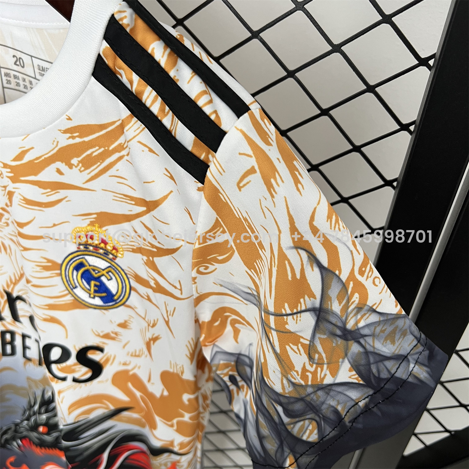 GlobeJersey-Real Madrid 25-26 Orange And Black Dragon Special Kids Kit