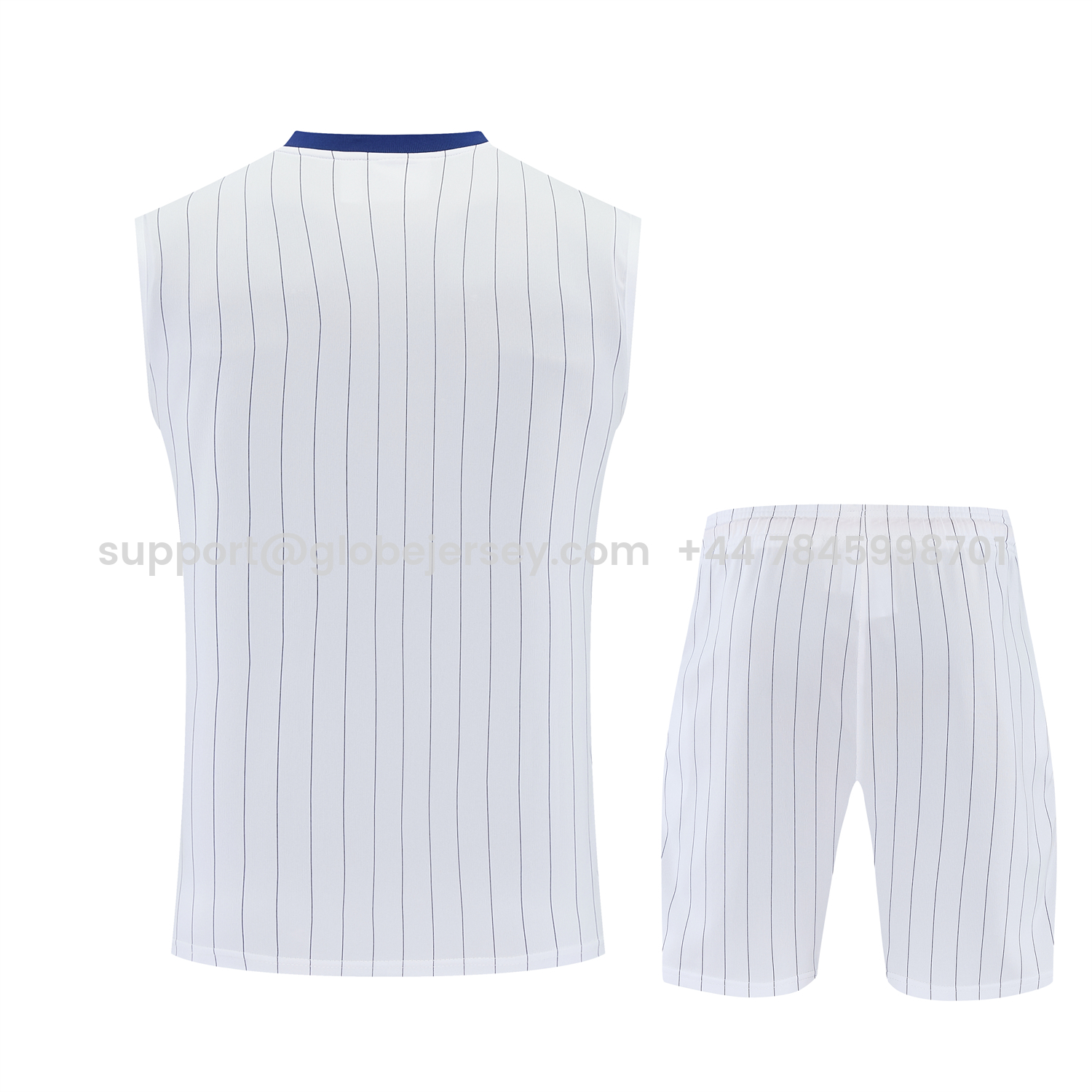 GlobeJersey-Roma 25-26 Retro Style Vest Training Set - White With Red Details Top & Pants