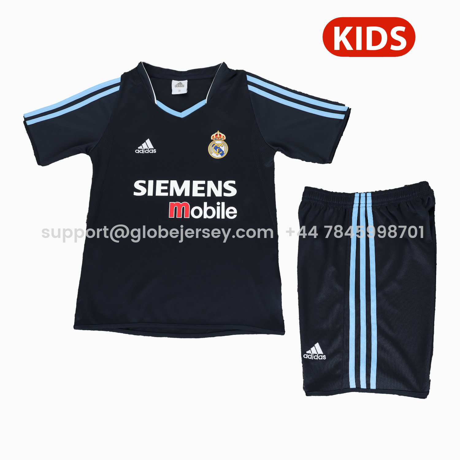 GlobeJersey-Retro Real Madrid 03-04 Away Kids Kit