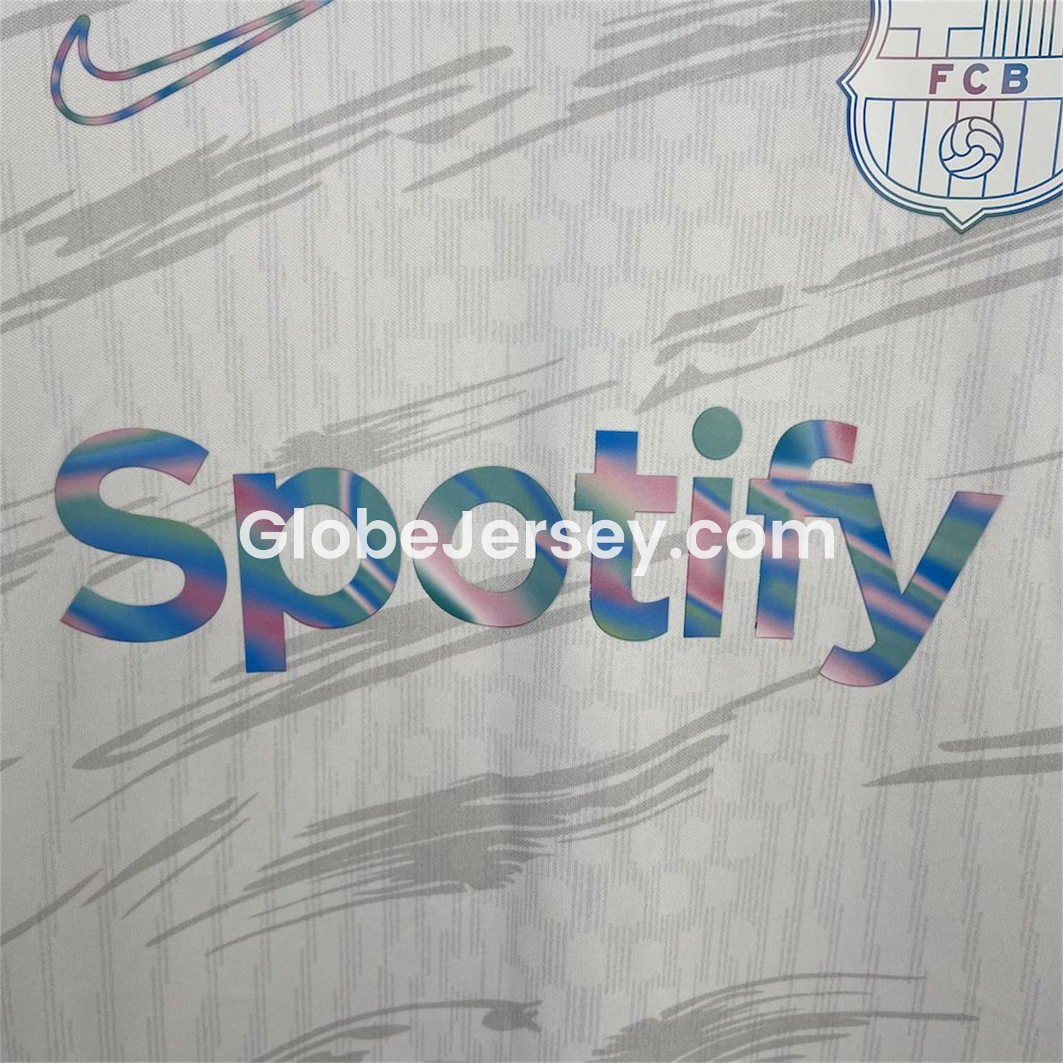 GlobeJersey-Barcelona 25-26 Colored Cuffs White Jersey - Fans Version