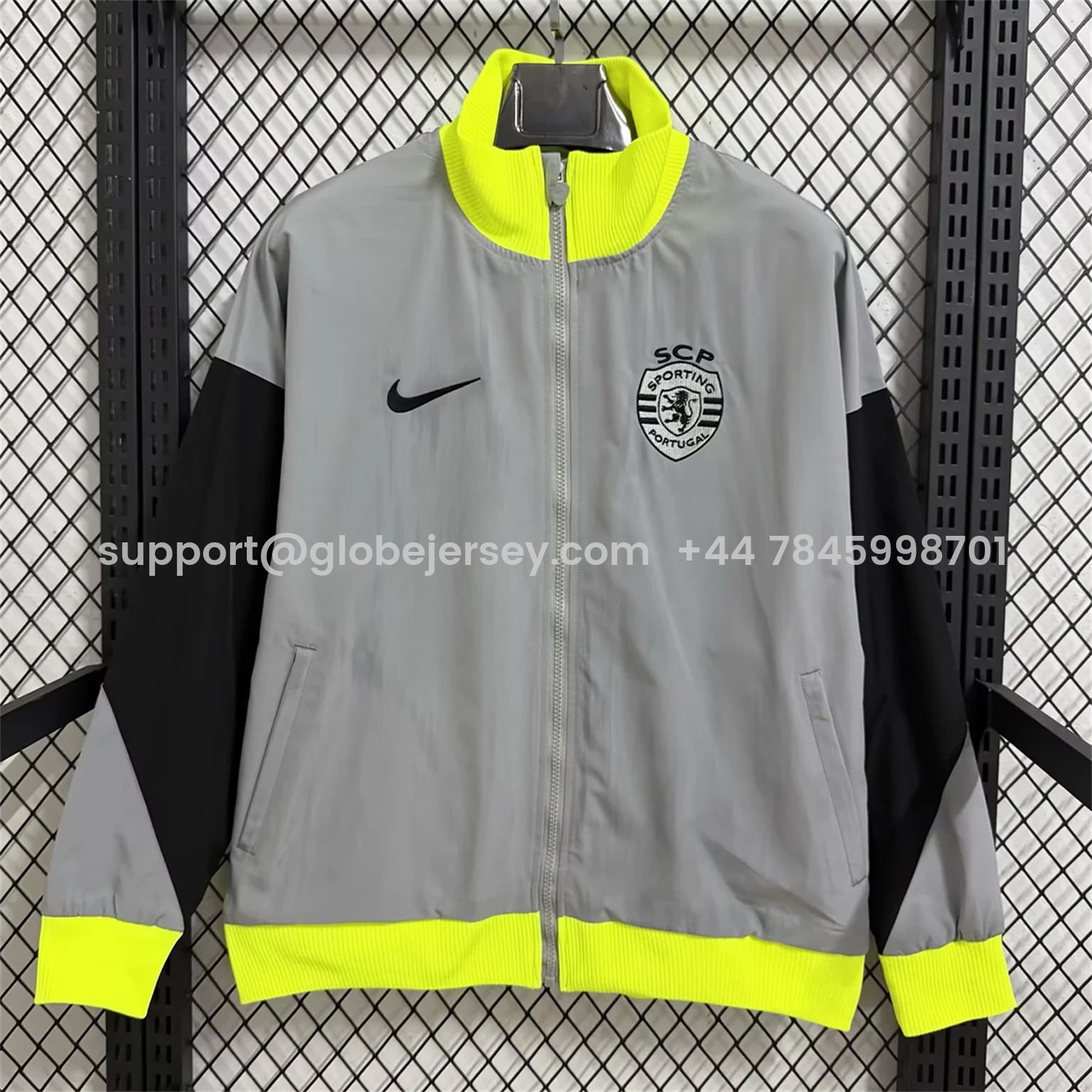 GlobeJersey-Sporting CP 25-26 Windbreaker Jacket - Grey