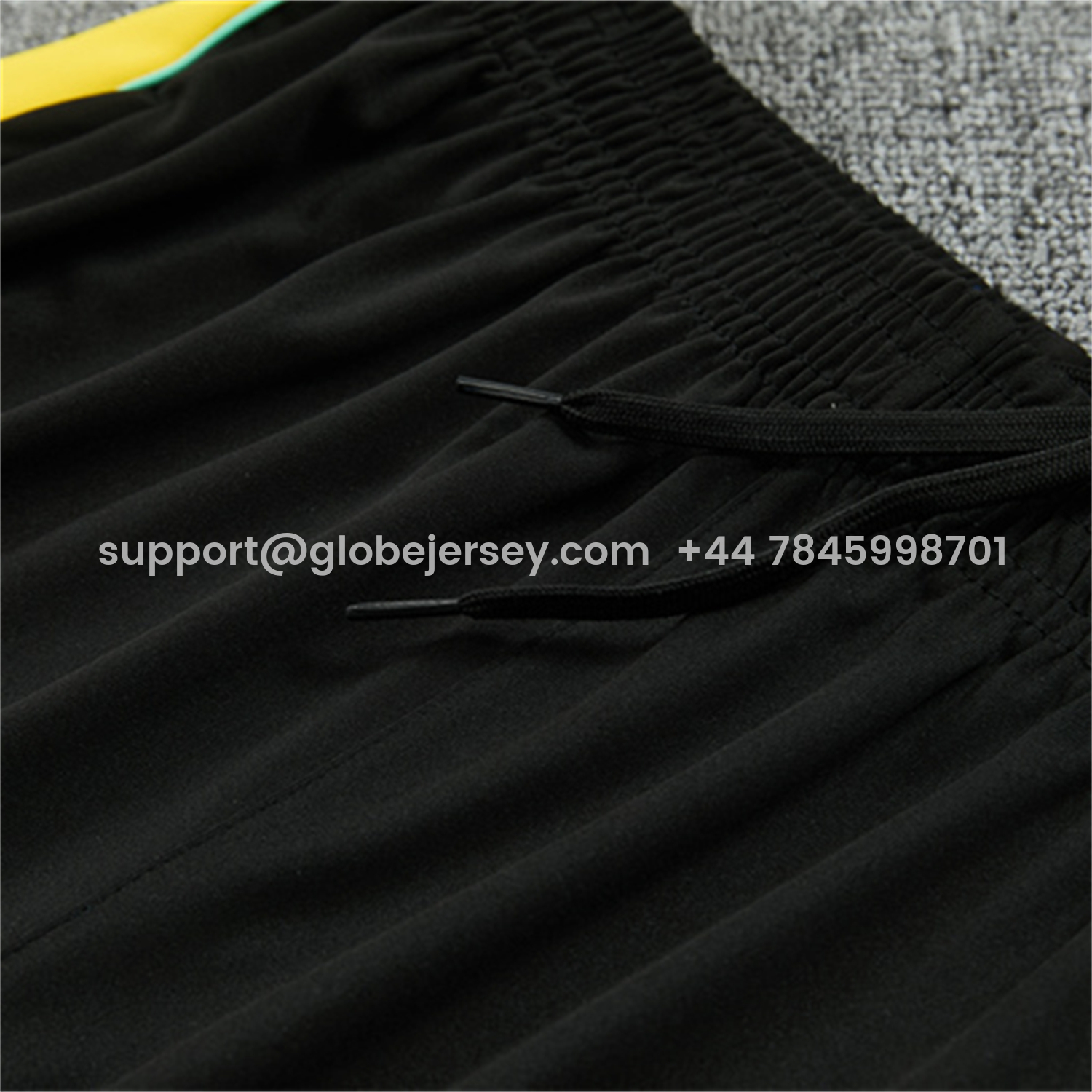 GlobeJersey-Brazil X JD 2026 Long Sleeves Training Set - Black Top And Black Yellow Pants
