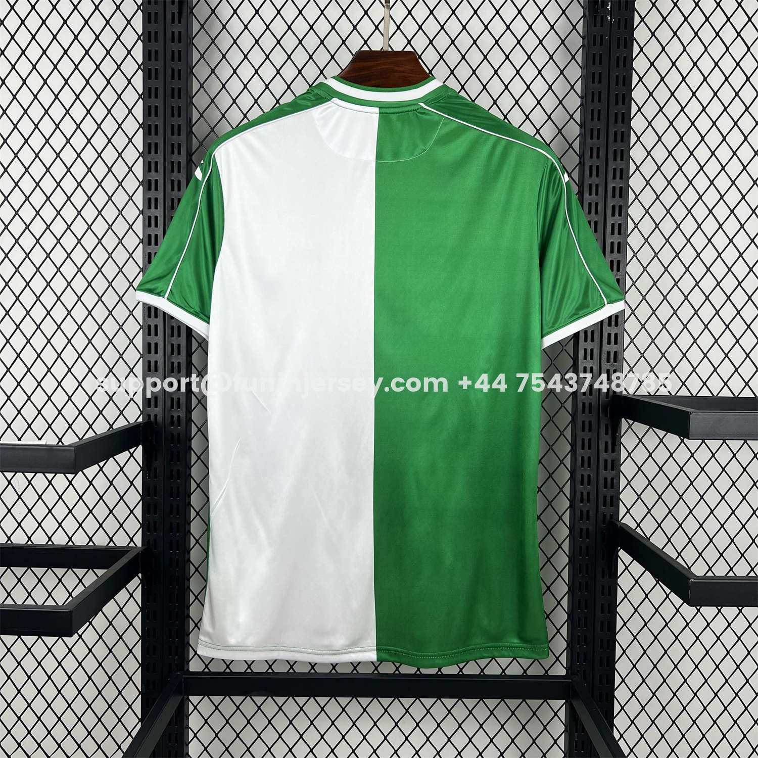 Funinjersey-Cordoba 25-26 Retro Style Green And White Half Jersey - Fans Version