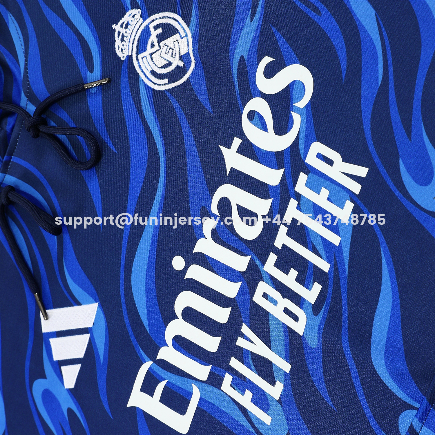 Funinjersey-Real Madrid 25-26 Training Hoodie Set - Blue Hoodie and Deep Blue Pants
