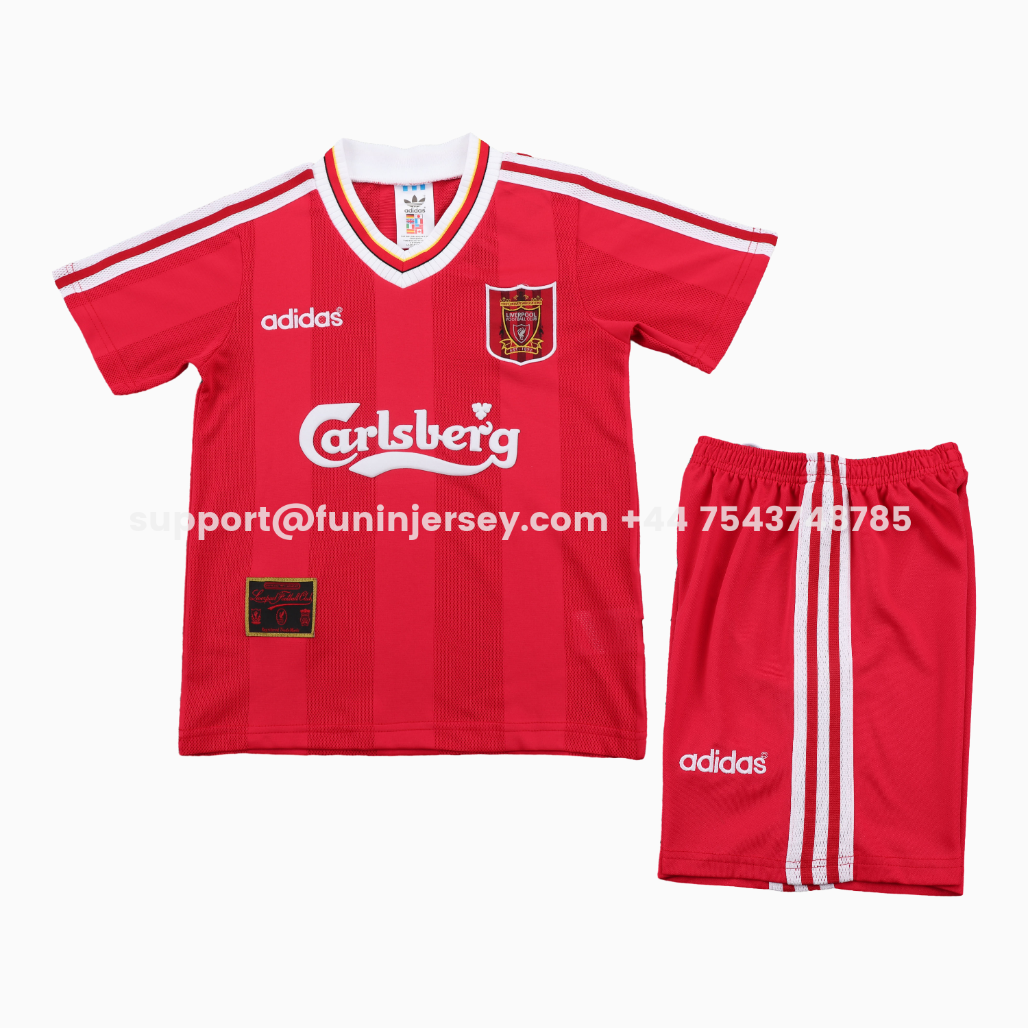 Funinjersey-Retro Liver.pool 1995-96 Home Kids Kit