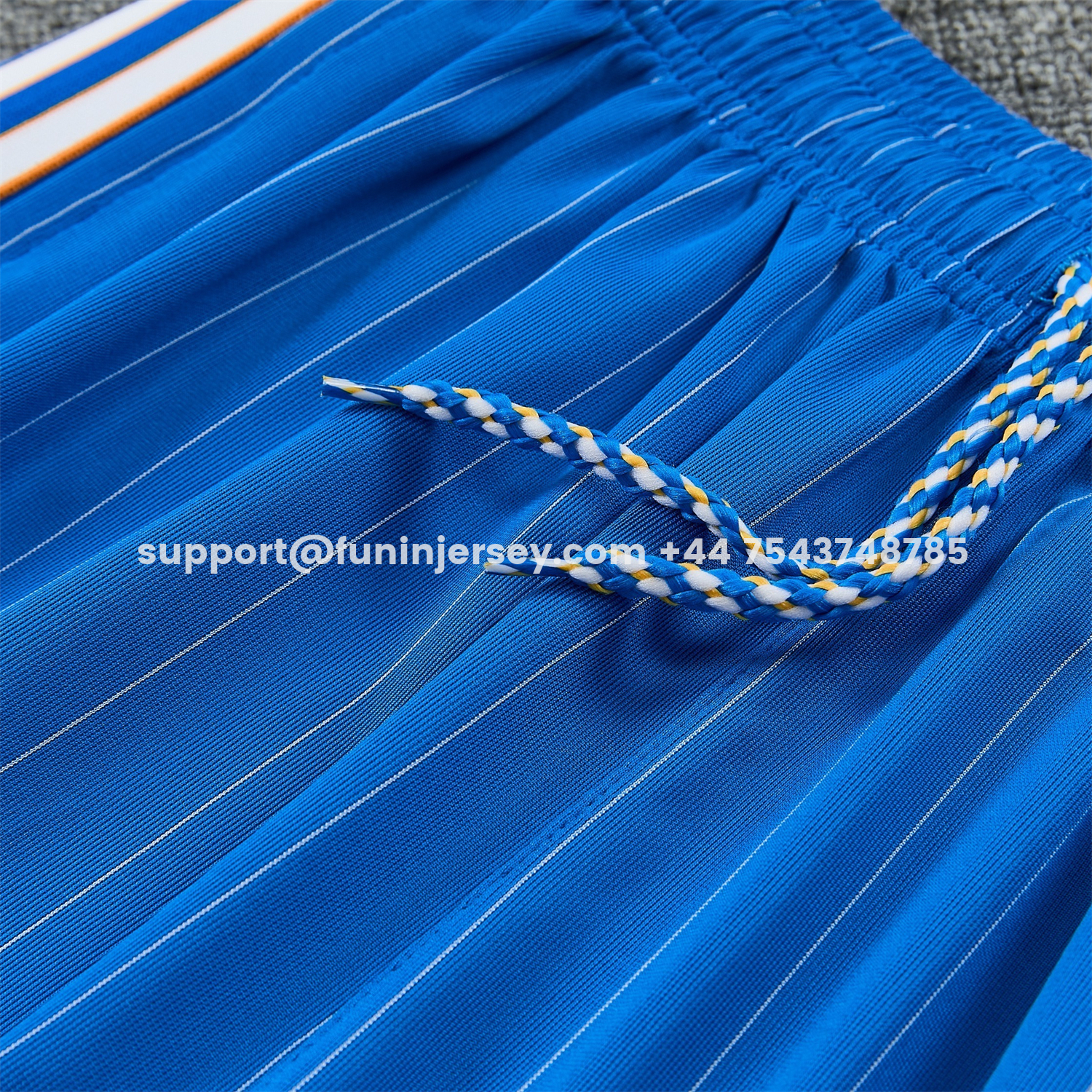 Funinjersey-Real Madrid 25-26 Retro Style Short-Sleeve Training Set - Blue With White Stripes Top & Pants
