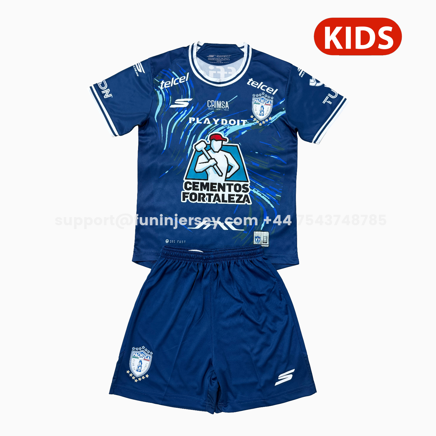 Funinjersey-Pachuca 25-26 Away Blue Kids Kit