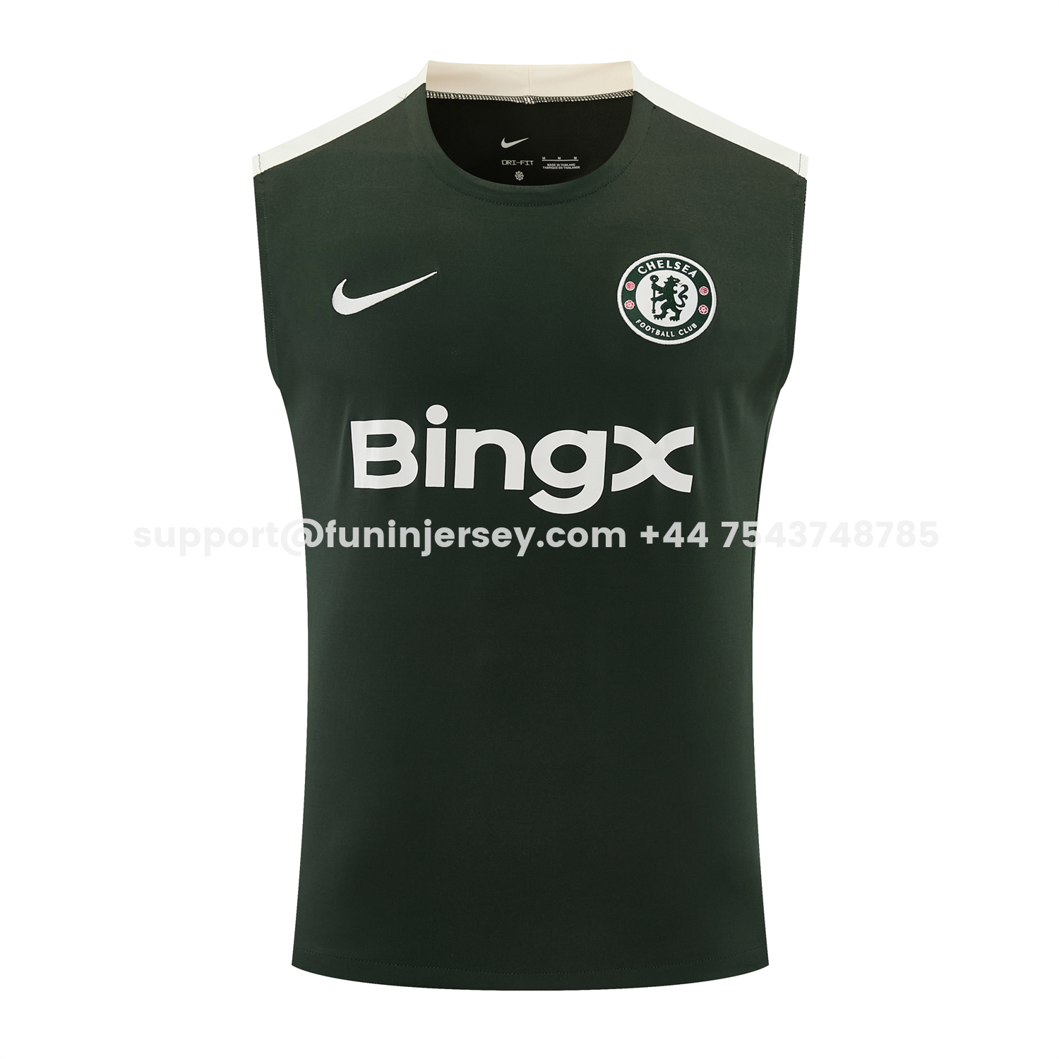Funinjersey-C.H.E.L.S.E.A 25-26 Vest Training Set - Dark Green With White Accents Top & Pants