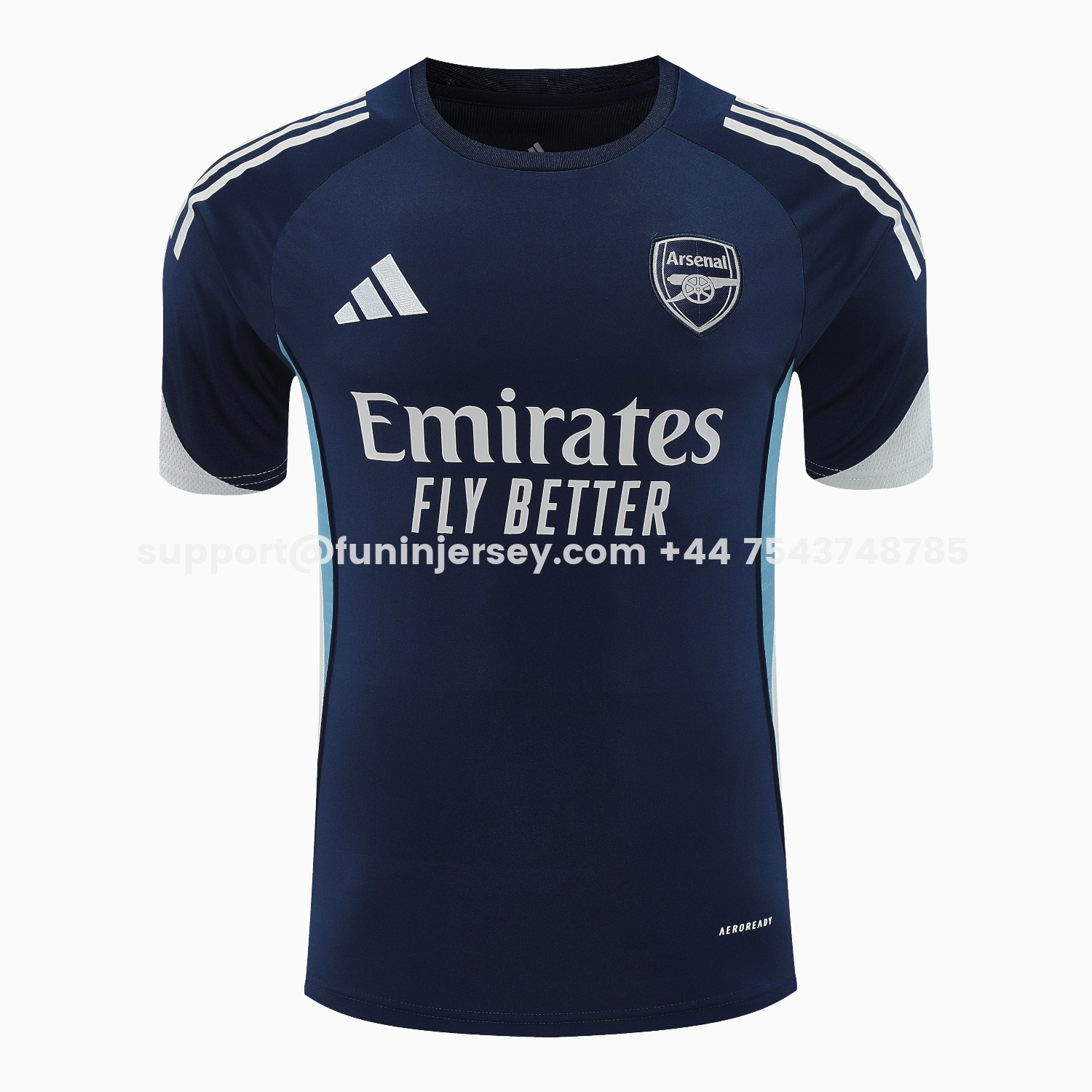Funinjersey-Arsenal 25-26 Short-Sleeve Training Set - Deep Blue Top & Shorts
