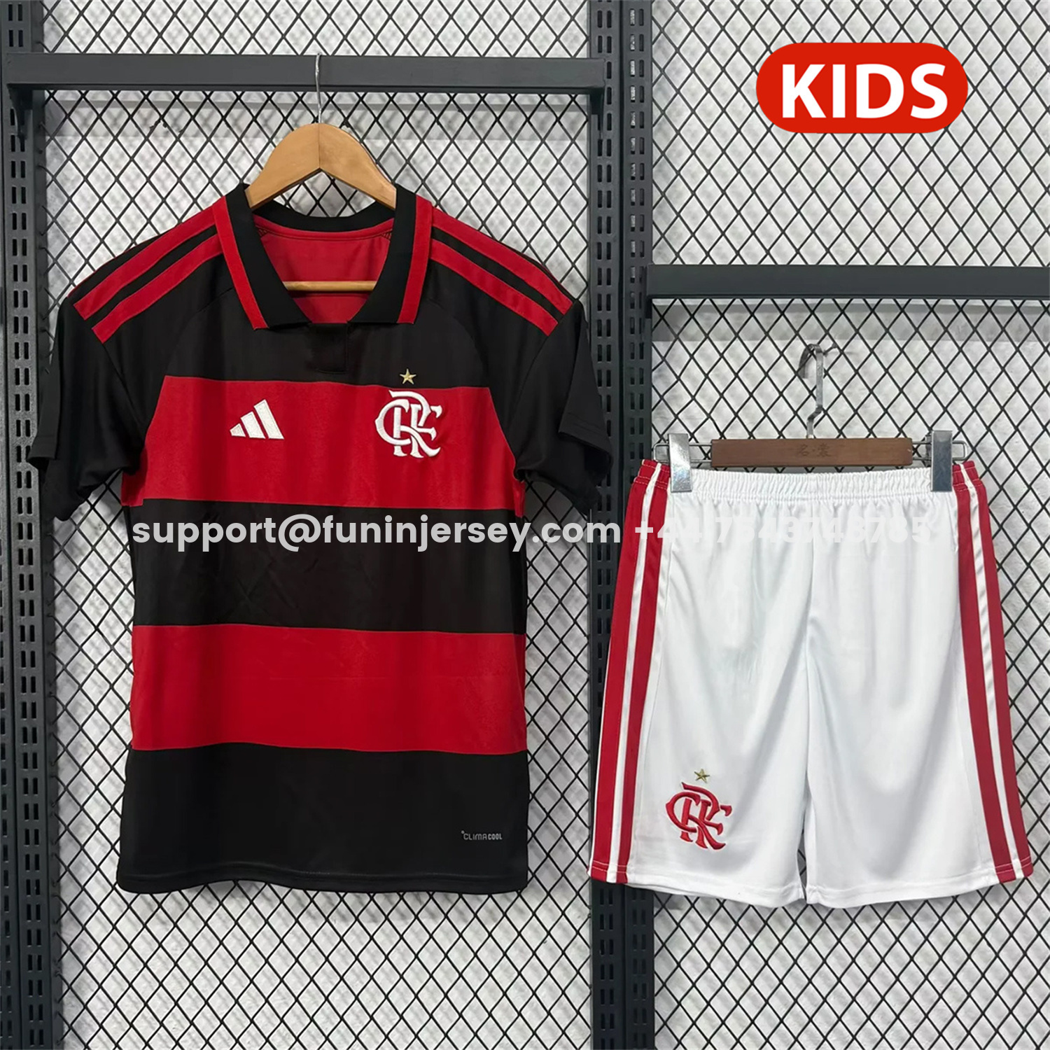 Funinjersey-Flamengo 26-27 Home Unsponsored Kids Kit