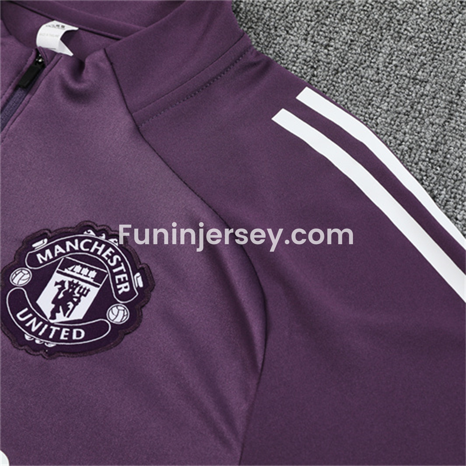 Funinjersey-Manchester United 25-26 Long Sleeves Training Set - Purple Top & Black Pants