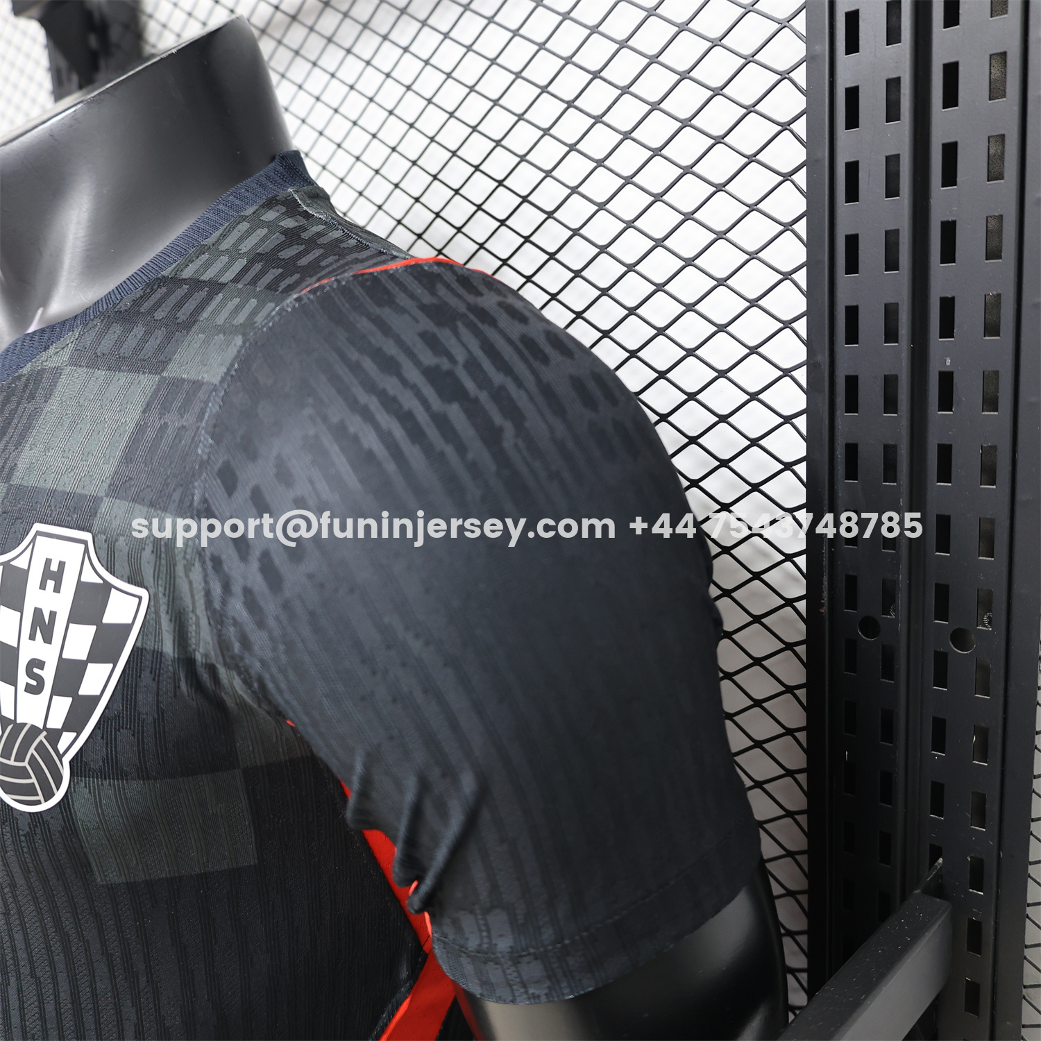 Funinjersey-Croatia 2026 Dark Gray Checkered Pattern Checkerboard Special Edition Jersey - Player Version