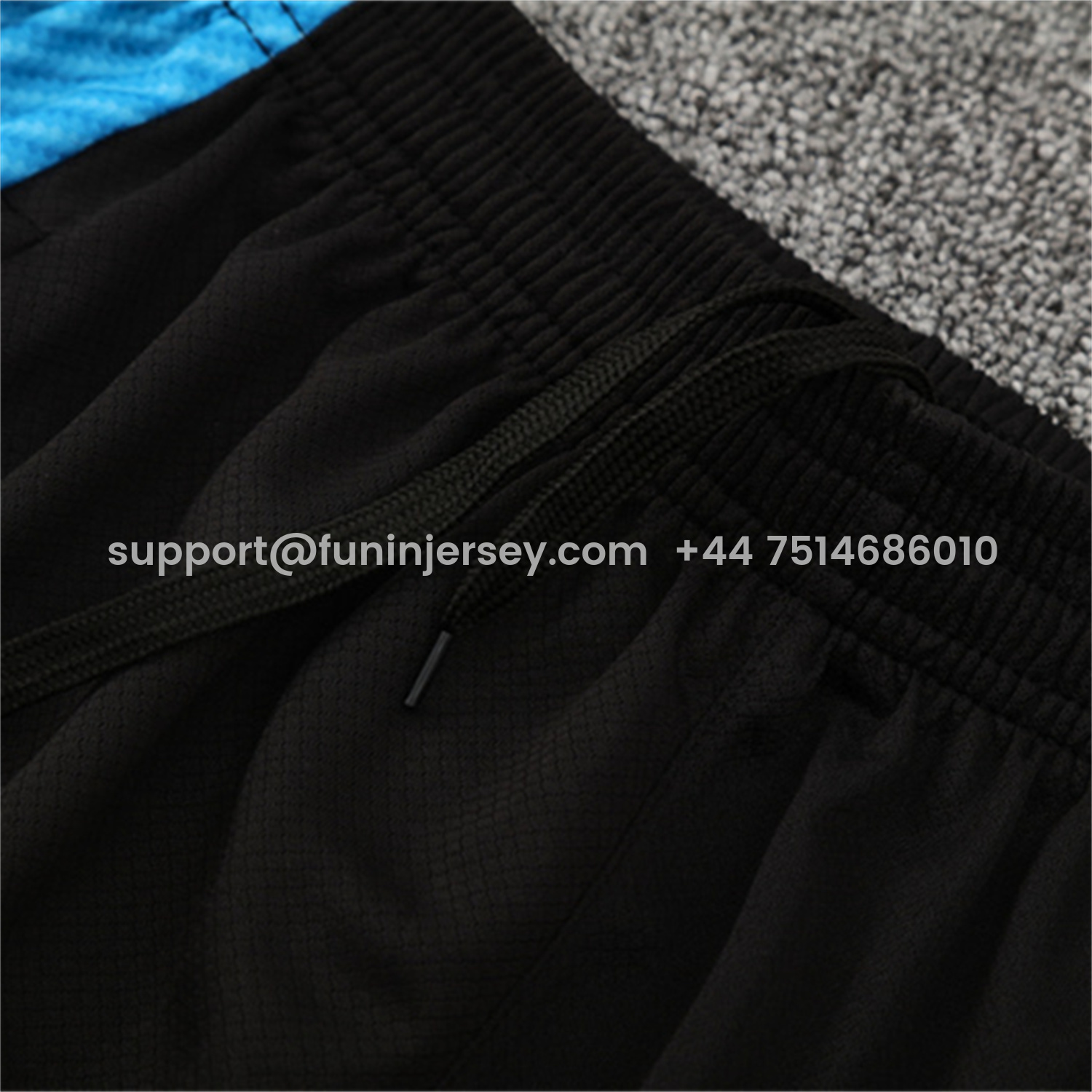 Funinjersey-Napoli 25-26 Short-Sleeve Training Set - Blue Mecha Top & Black Shorts