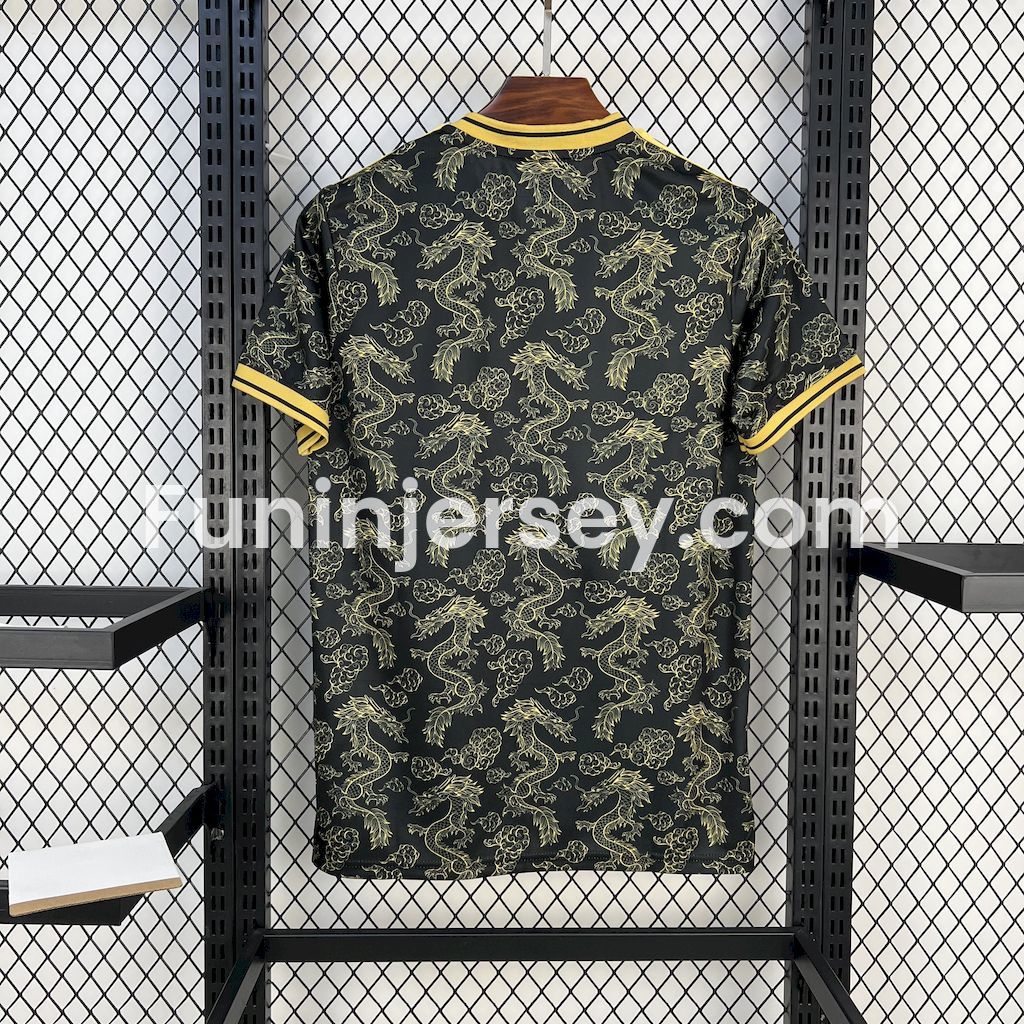Funinjersey-Real Madrid 25-26 Golden Chinese Dragon Pattern Black Jersey - Fans Version