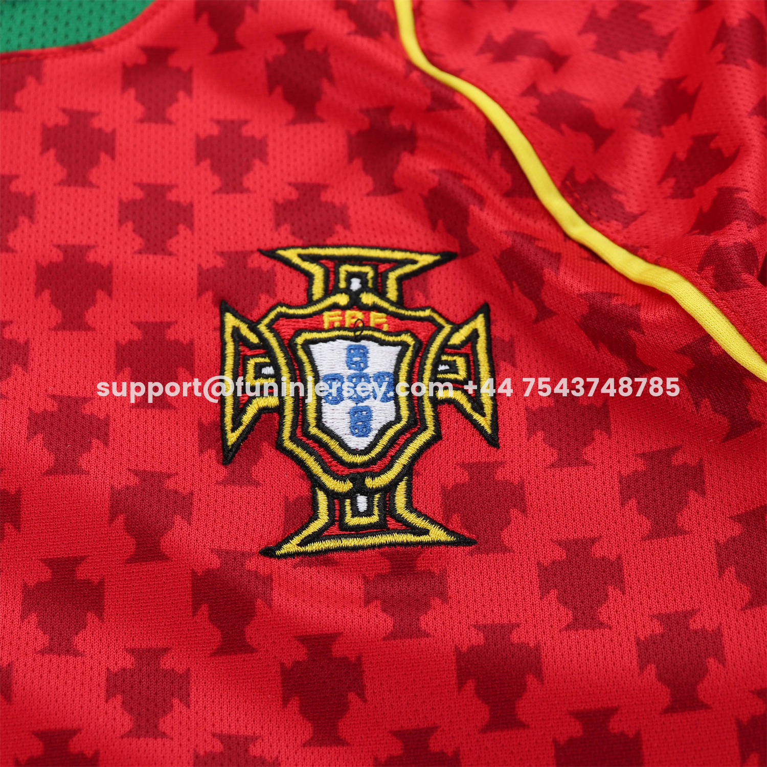 Funinjersey-Retro Portugal 2004 Home Long Sleeves Kids Kit