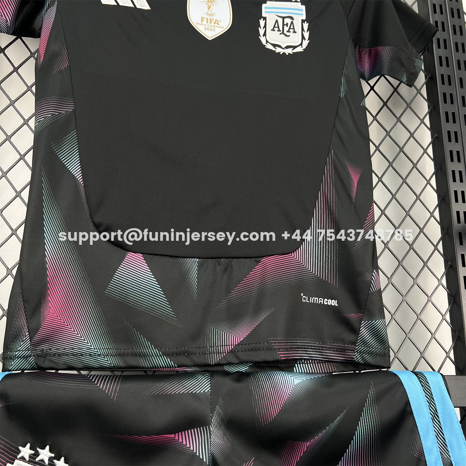 Funinjersey-Argentina 2026 Goalkeeper Black Without Chest Patch Kids Kit