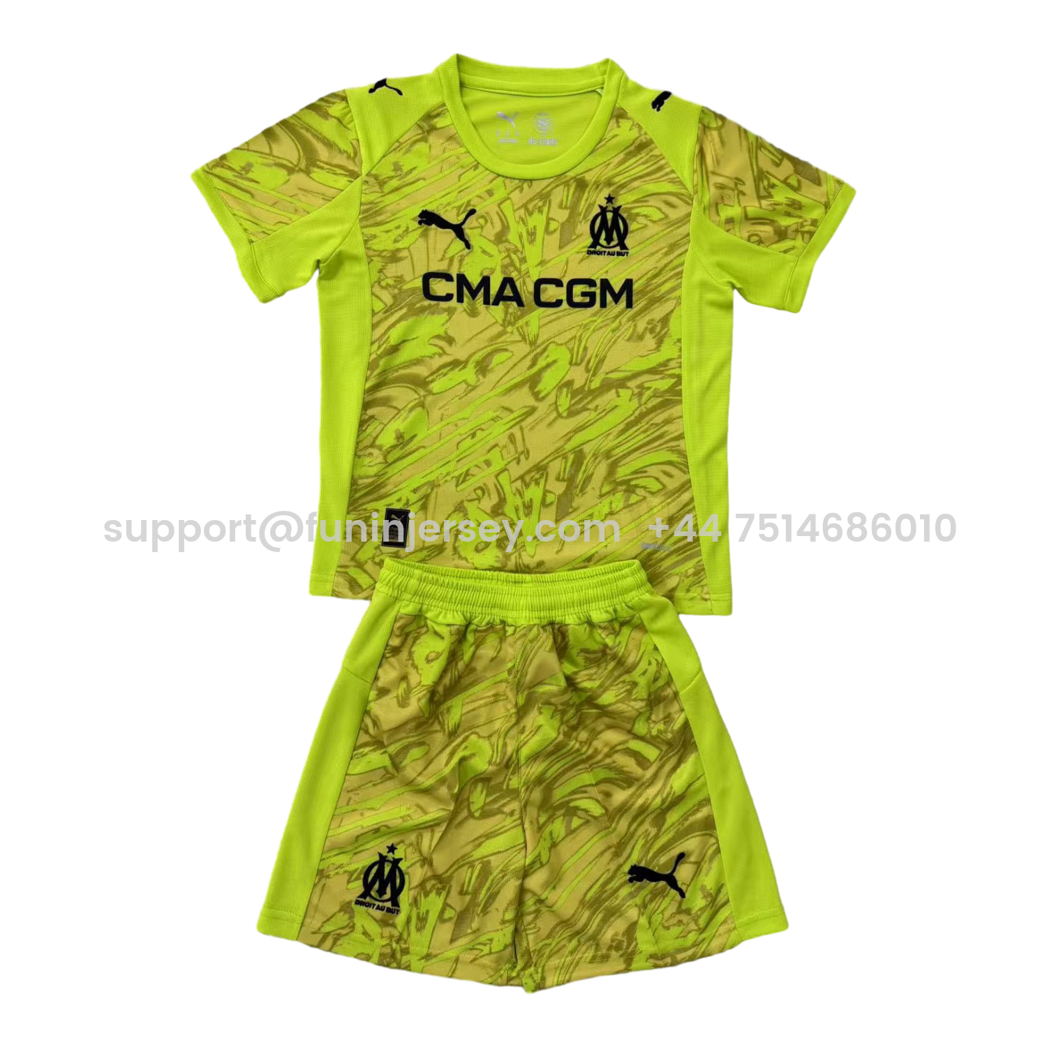 Funinjersey-Marseille 25-26 Green Goalkeeper Men's Adult Jersey Set - Fans Version