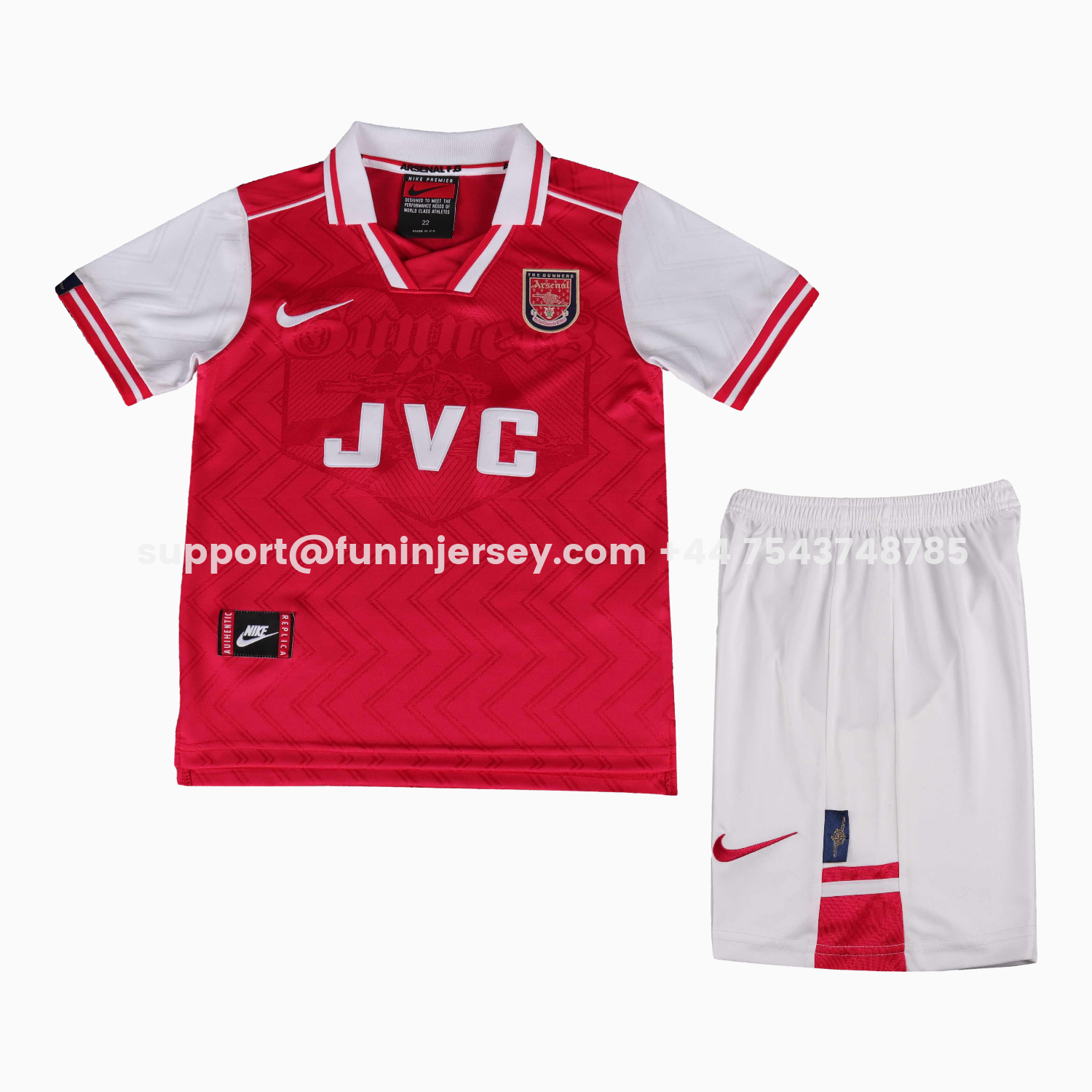Funinjersey-Retro Arsenal 1996-97 Home Kids Kit