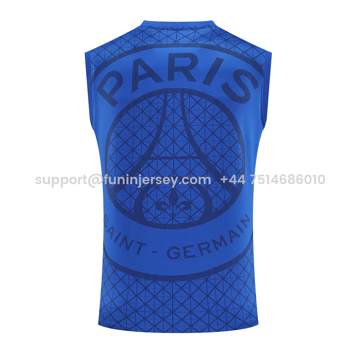 Funinjersey-Paris Saint-Germain PSG 25-26 Vest Training Set - Ocean Blue Vest & Deep Blue Shorts