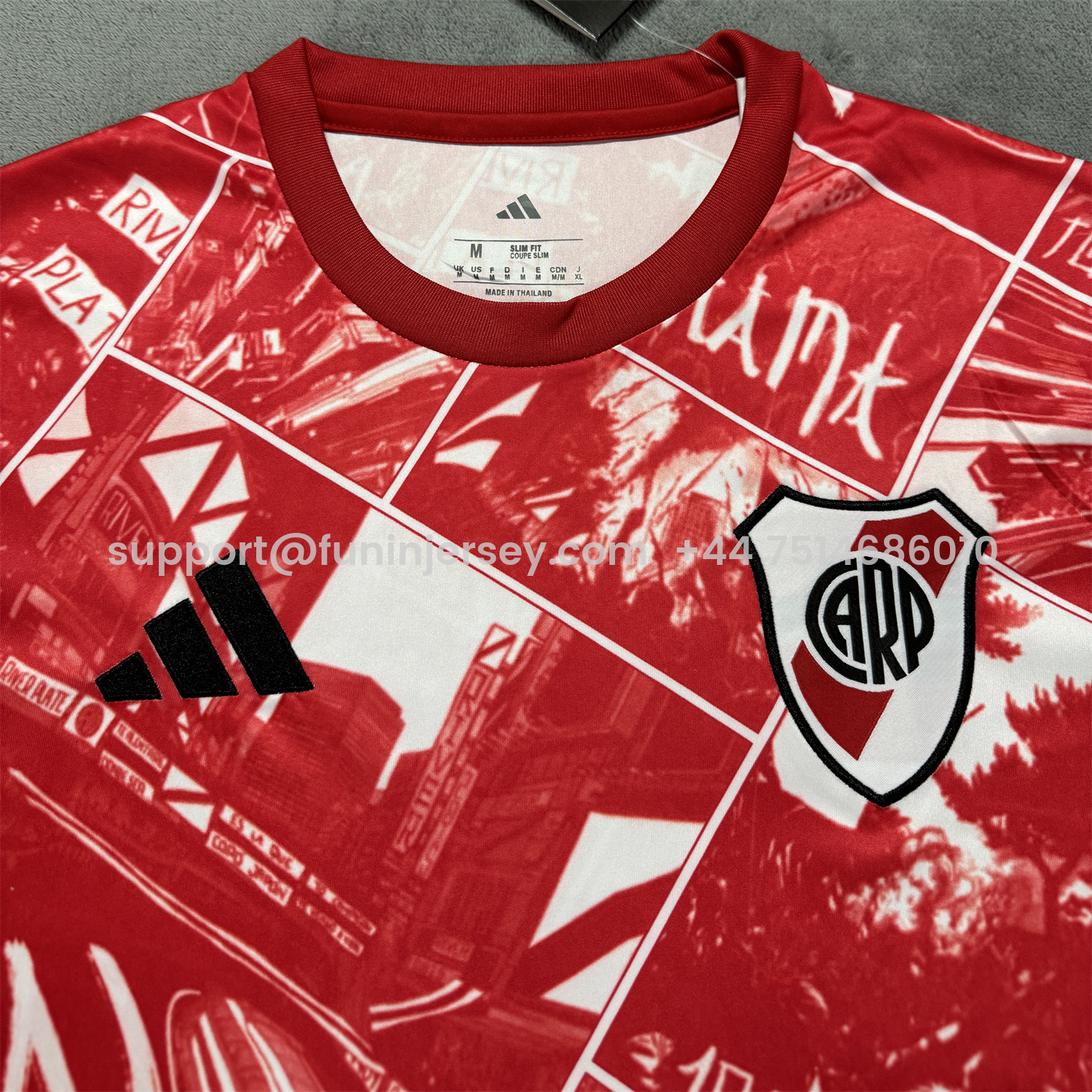 Funinjersey-River Plate 25-26 Red Pre-Match Training Jersey - Fans Version