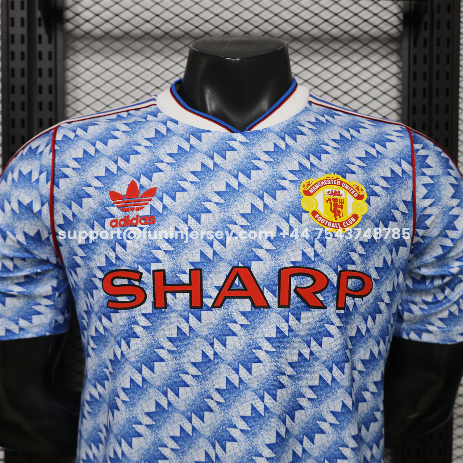 Funinjersey-Manchester United 26-27 Terrace Icon Retro Casual Style Blue Jersey - Player Version