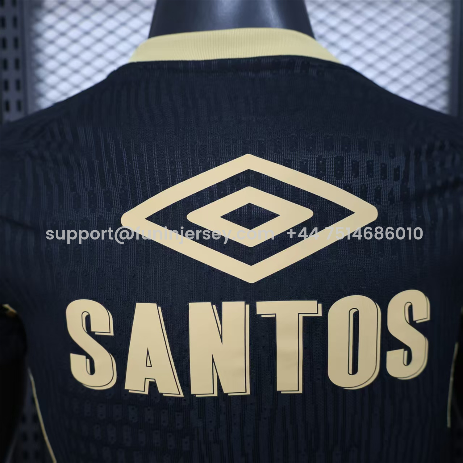 Funinjersey-Santos 2025-26 Goalkeeper Black Jersey With Sponsors - Player Version