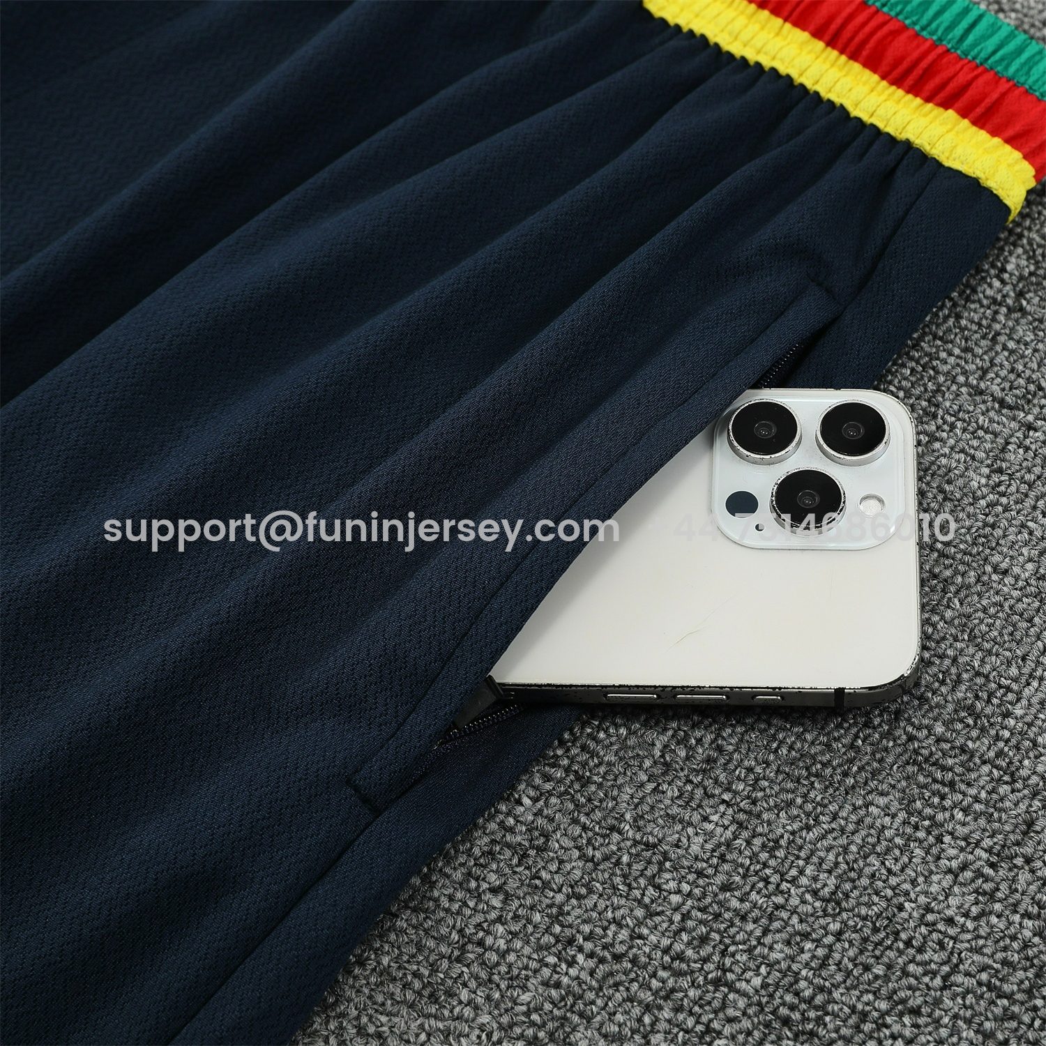 Funinjersey-Cameroon 25-26 Short-Sleeve Training Set - Deep Blue Top and Shorts