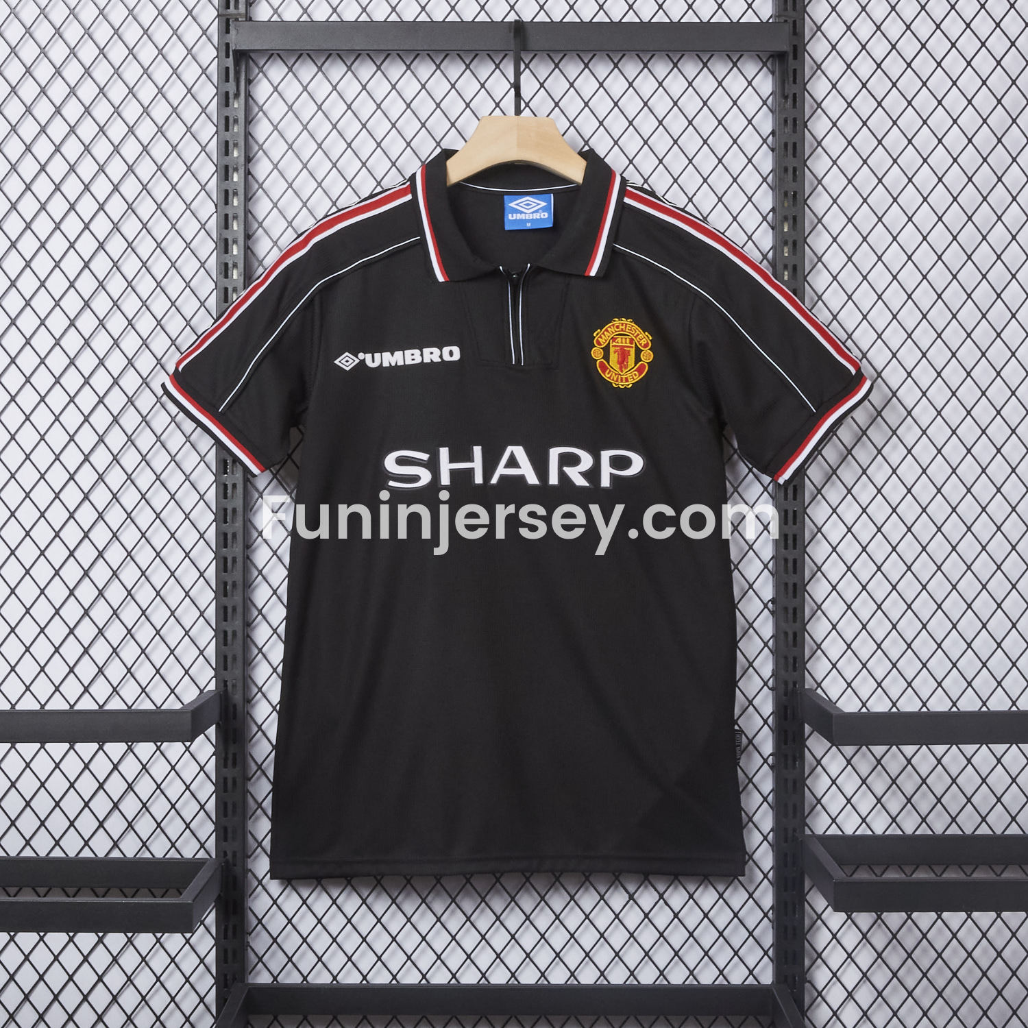 Funinjersey-Retro Manchester United 1998-99 Black Jersey