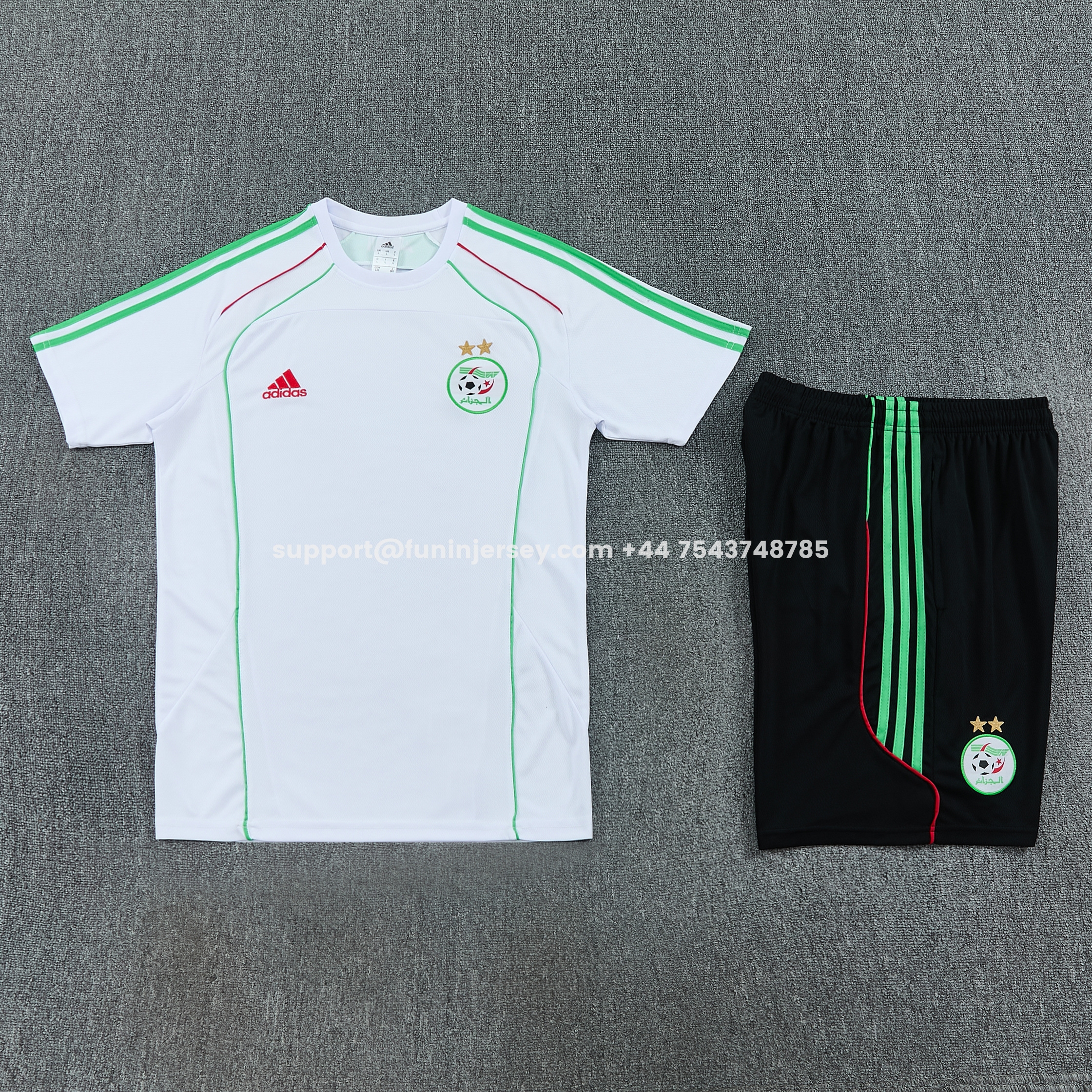 Funinjersey-Algeria 2026 Short-Sleeve Training Set - White Top and Black Shorts