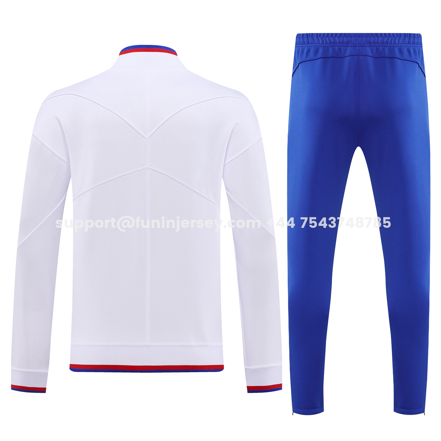 Funinjersey-England 2026 Long Sleeve Training Set - White Top and Blue Pants