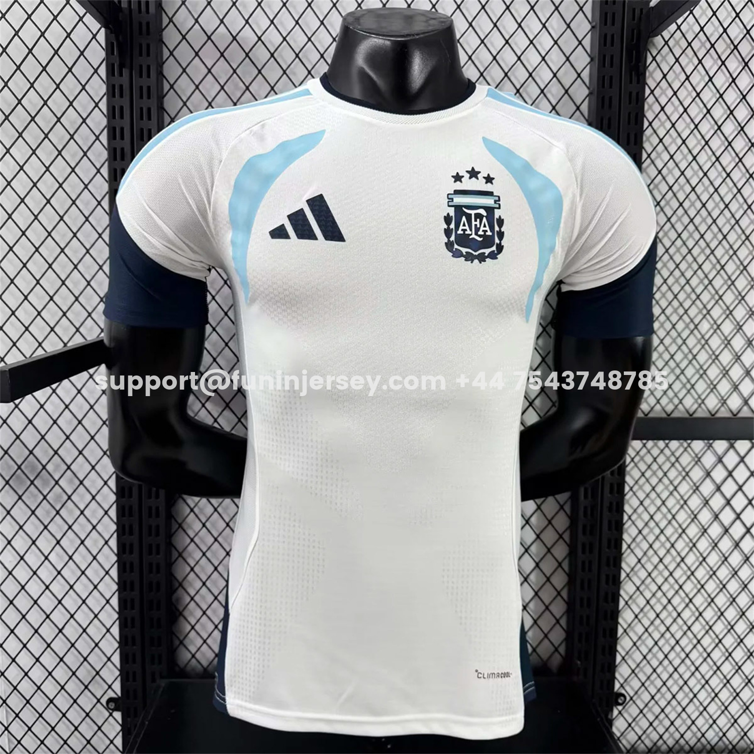 Funinjersey-Argentina 2026 White Pre-Match Training Jersey - Player Version
