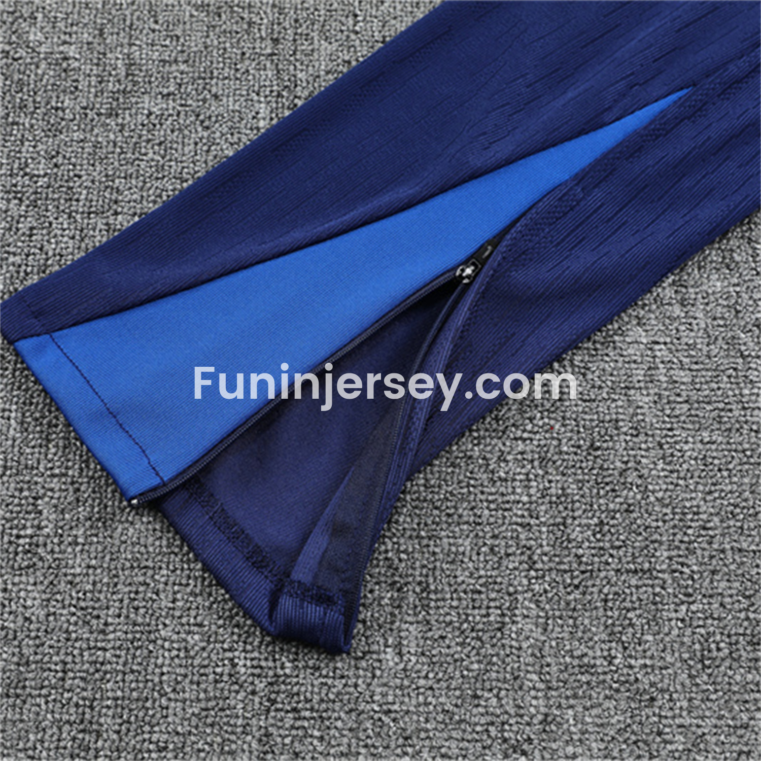 Funinjersey-Paris Saint-Germain PSG 25-26 Long Sleeves Training Set - Royal Blue Gray Sleeves Top & Royal Blue Pants