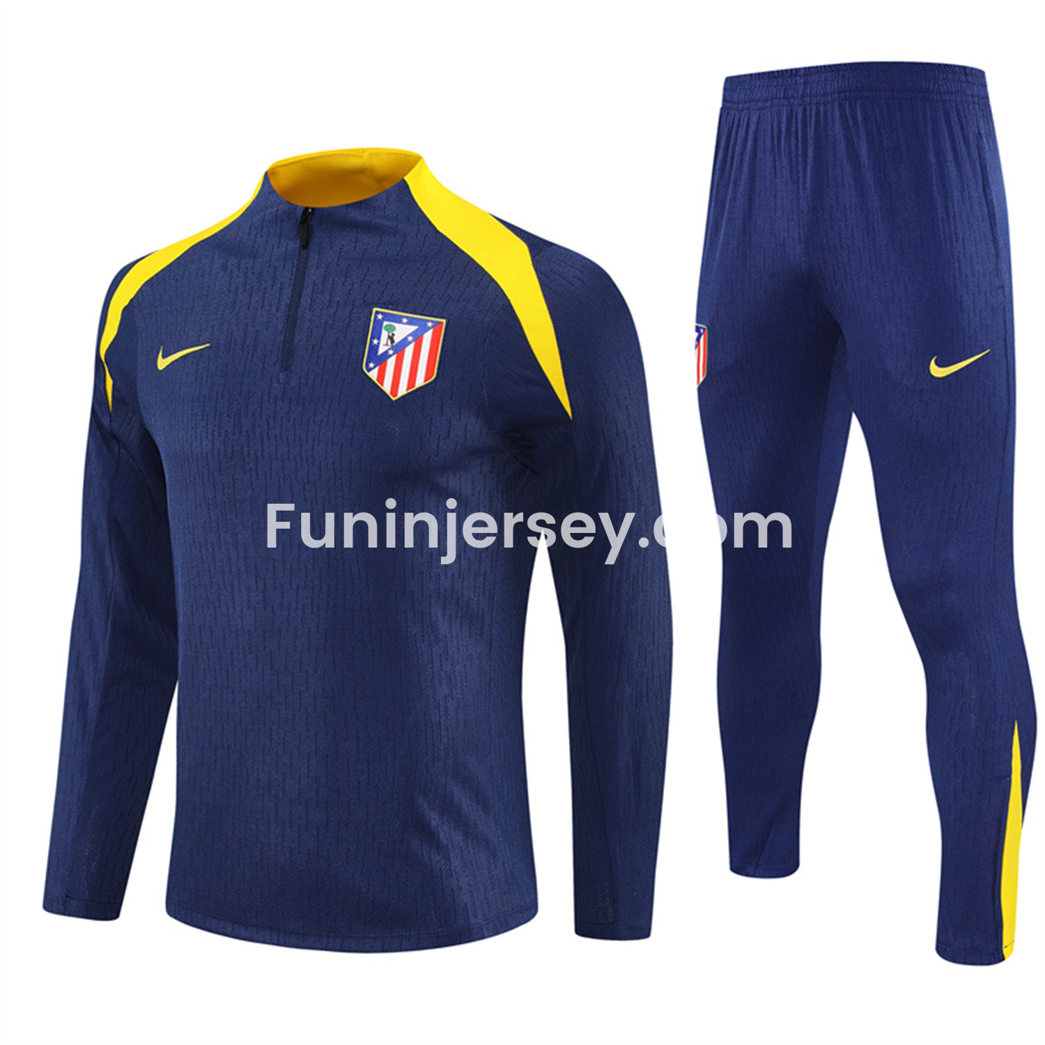 Funinjersey-Atletico Madrid 25-26 Long Sleeves Training Set - Royal Blue Top & Royal Blue Pants