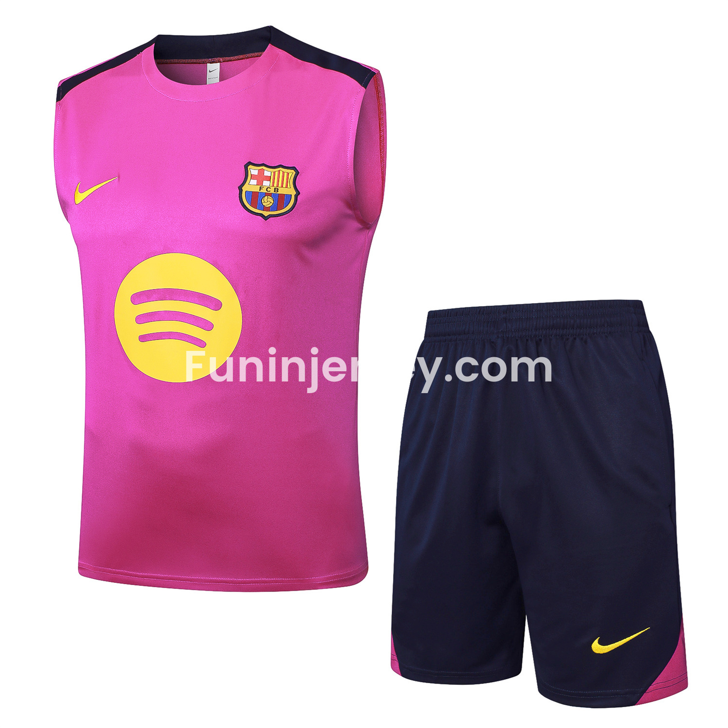Funinjersey-Barcelona 25-26 Vest Training Set - Purple Pink Vest and Black Shorts