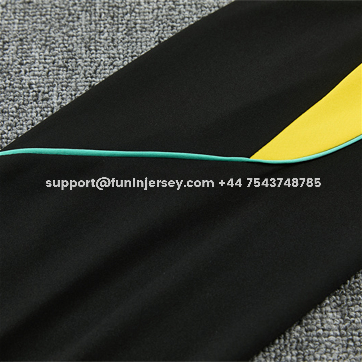 Funinjersey-Brazil X JD 2026 Kids Long Sleeves Training Set - Black Top And Black Yellow Pants