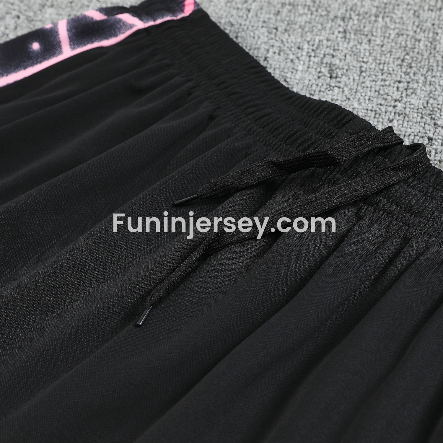 Funinjersey-Paris Saint-Germain PSG 25-26 Vest Training Set - Pink Fluorescent Rays Black Vest & Black Shorts