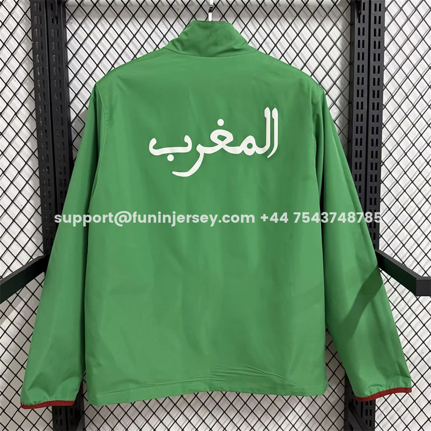 Funinjersey-Morocco 2026 Pre-Match Double Sided Reversible Windbreaker - Red