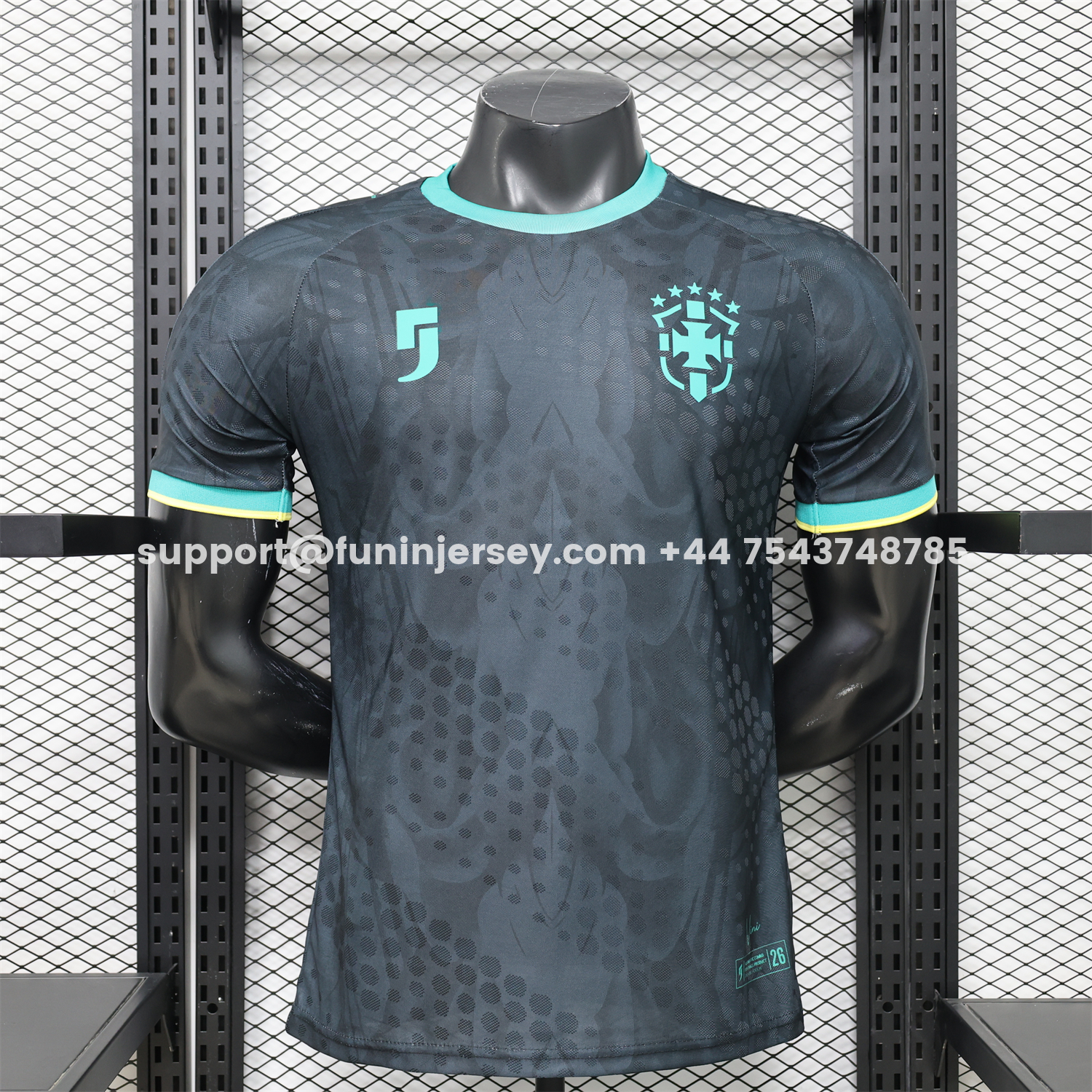 Funinjersey-Brazil 2026 Black With Mint Green Special Jersey - Player Version
