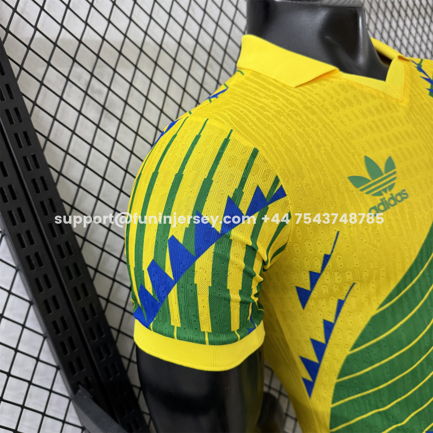 Funinjersey-Brazil 2026 Blue-Green Stripes Yellow Special Jersey - Player Version