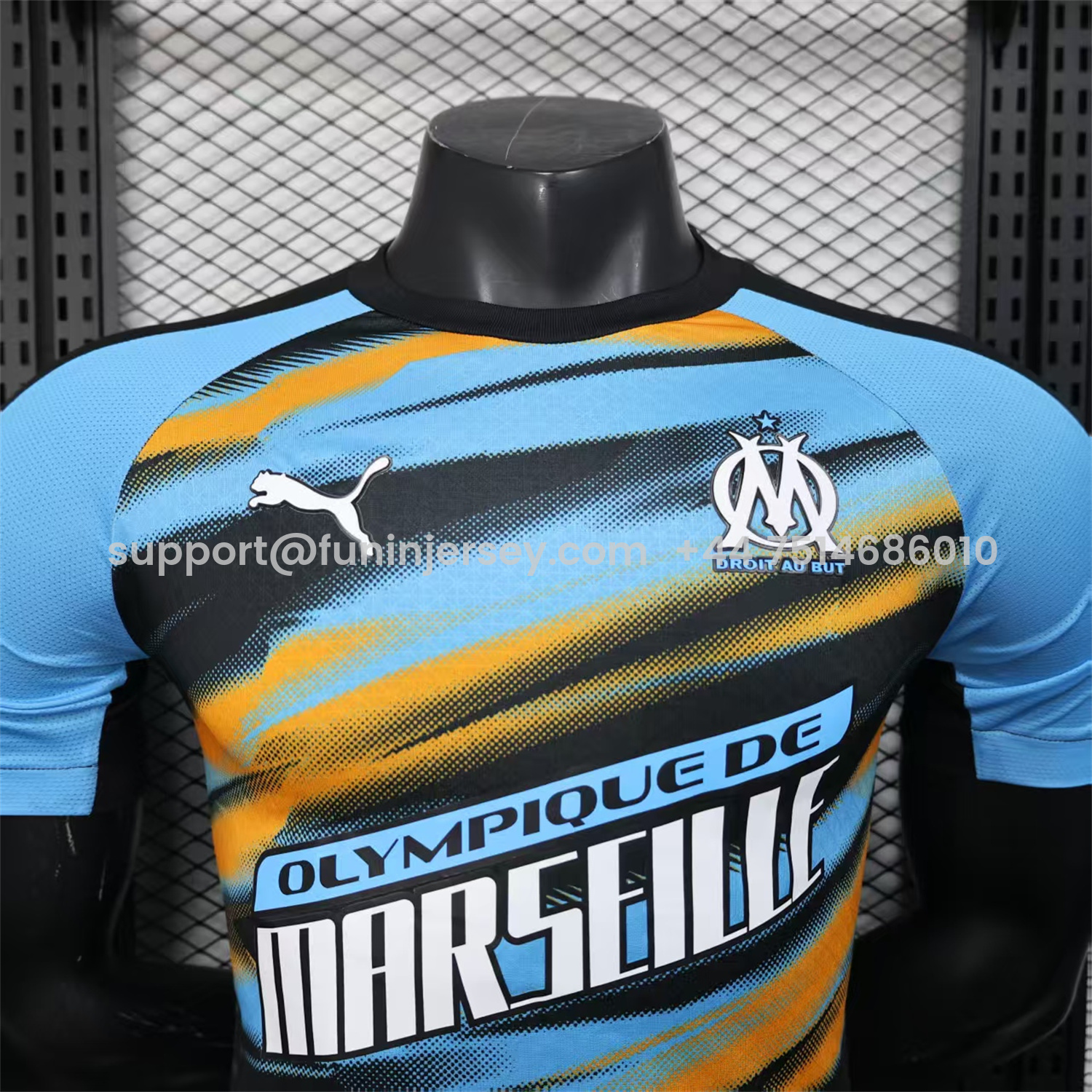 Funinjersey-Marseille 25-26 Blue Orange Gradient Training Jersey - Player Version