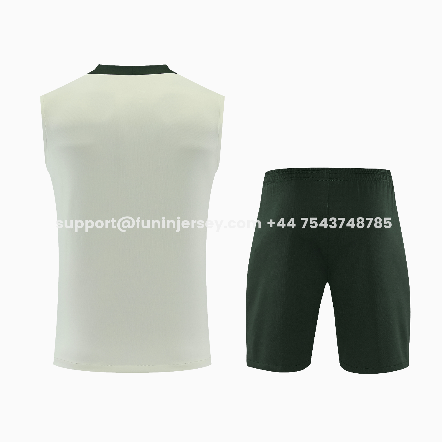 Funinjersey-C.H.E.L.S.E.A 25-26 Vest Training Set - Light Gray With Dark Green Accents Top & Dark Green Pants