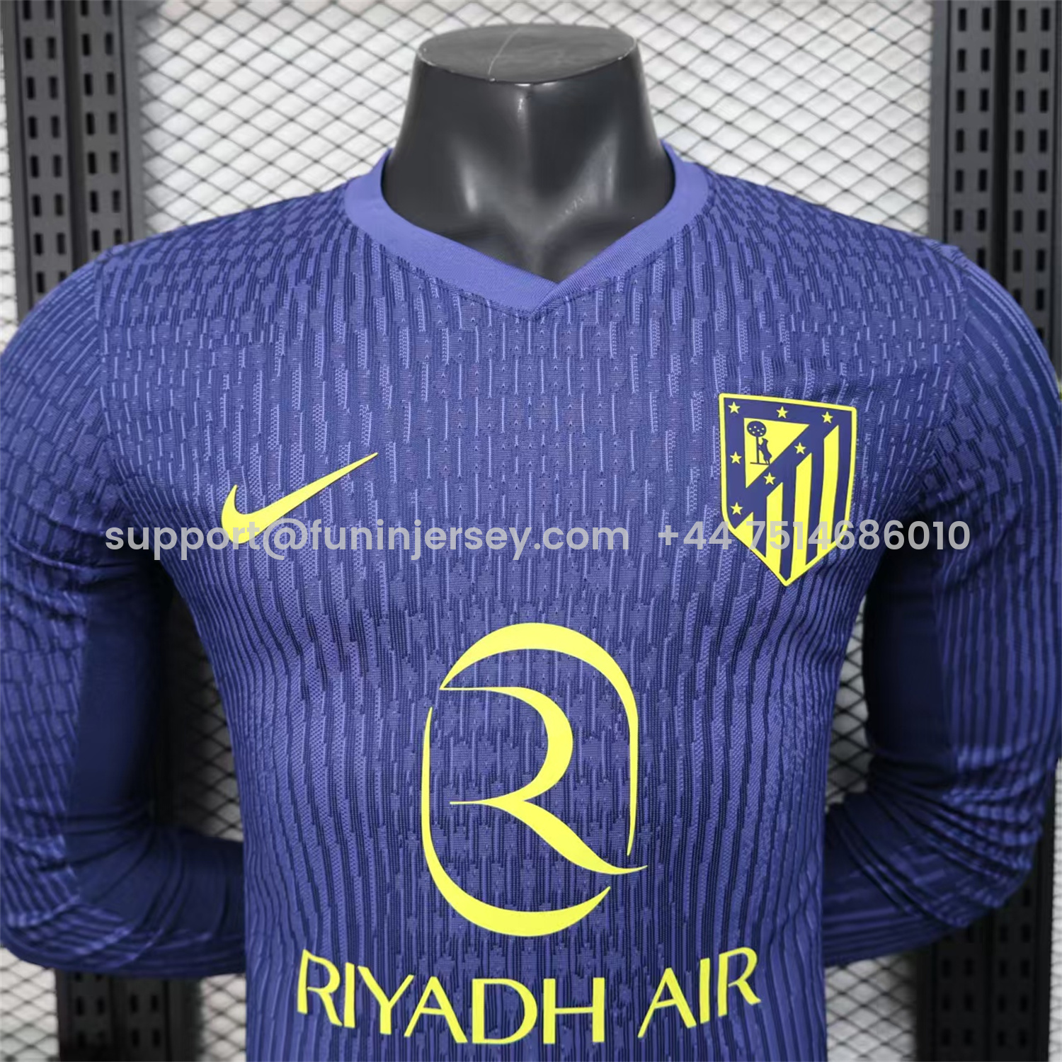 Funinjersey-Atletico Madrid 25-26 Away Long Sleeves Jersey - Player Version